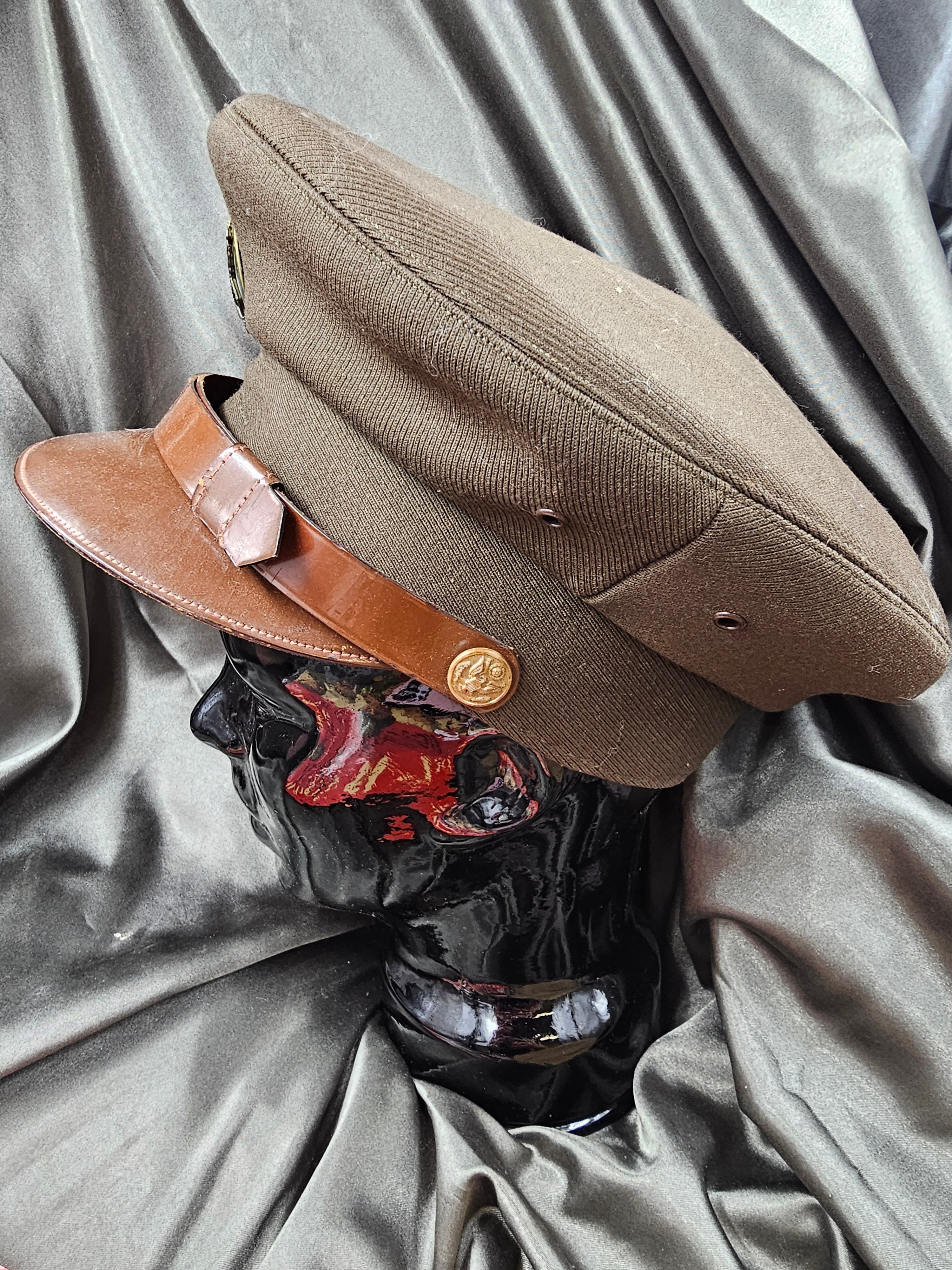 WWII US ENLISTED VISOR CAP SIZE 71/4 — image 3