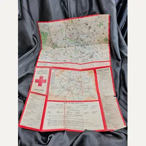 WWII AMERICAN RED CROSS MAP OF PARIS