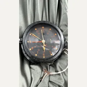 WWII US Army Message Center Clock with key - works!