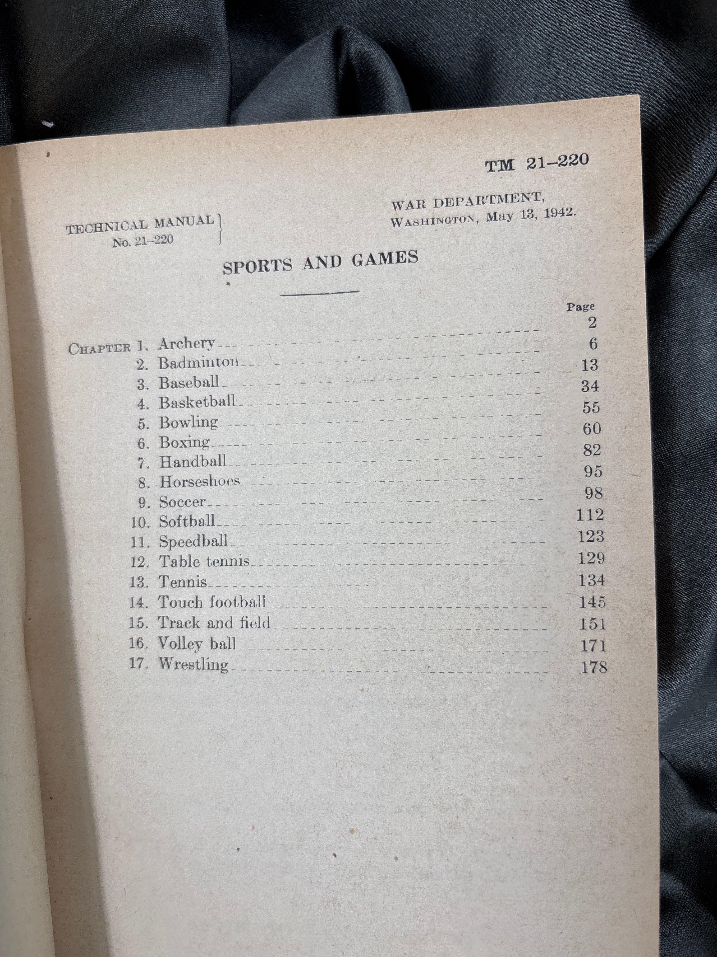 WWII US SPORTS AND GAME TRAINING MANUAL — image 2