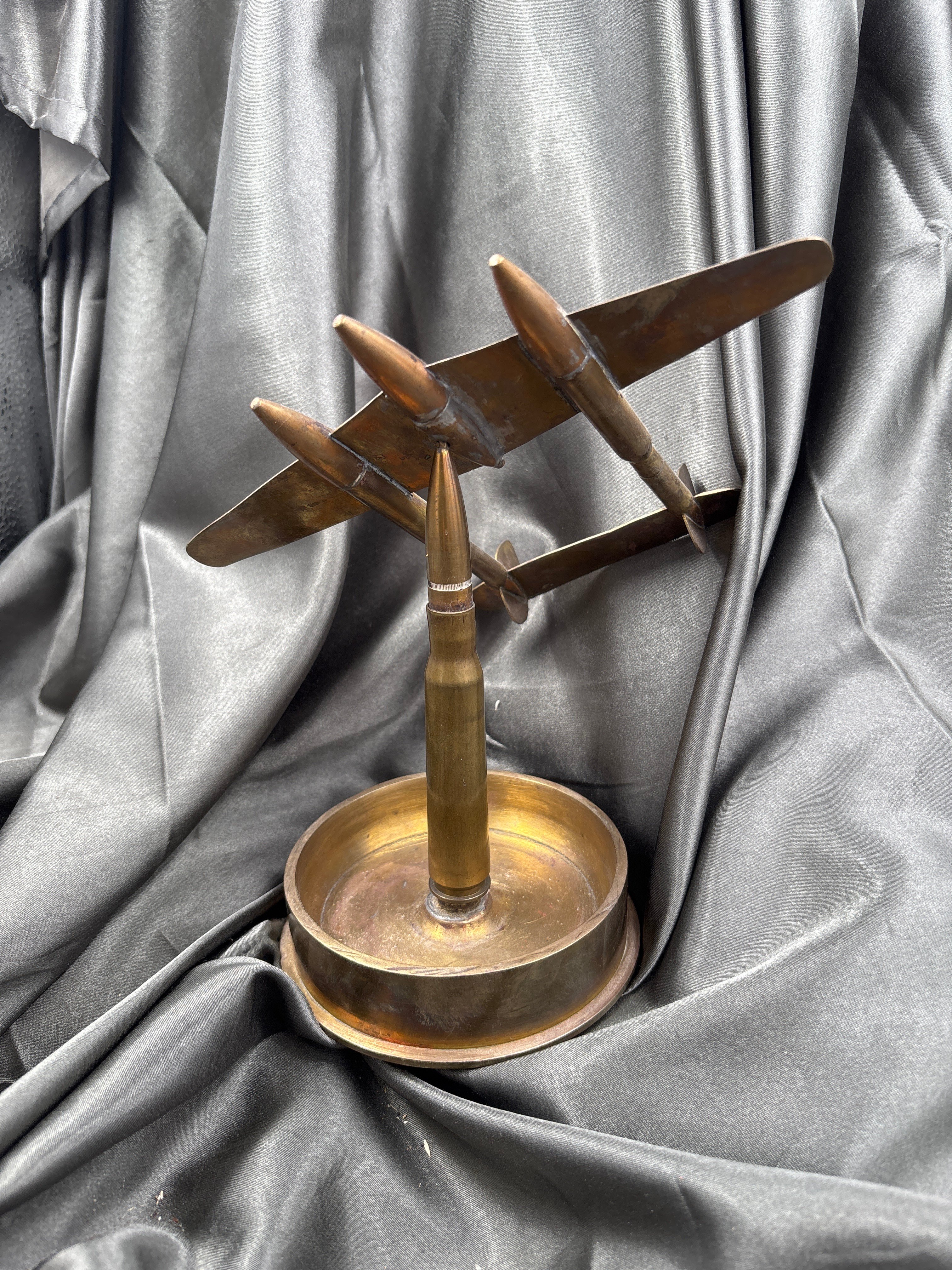 WWII SHELL TRENCH ART OF P38 LIGHTNING — image 3