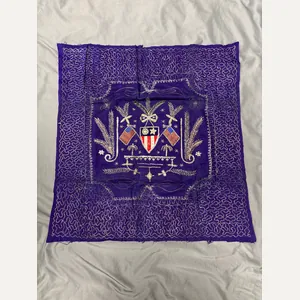 WWII THEATER MADE STUNNING CBI SILVER BULLION TABLE COVER