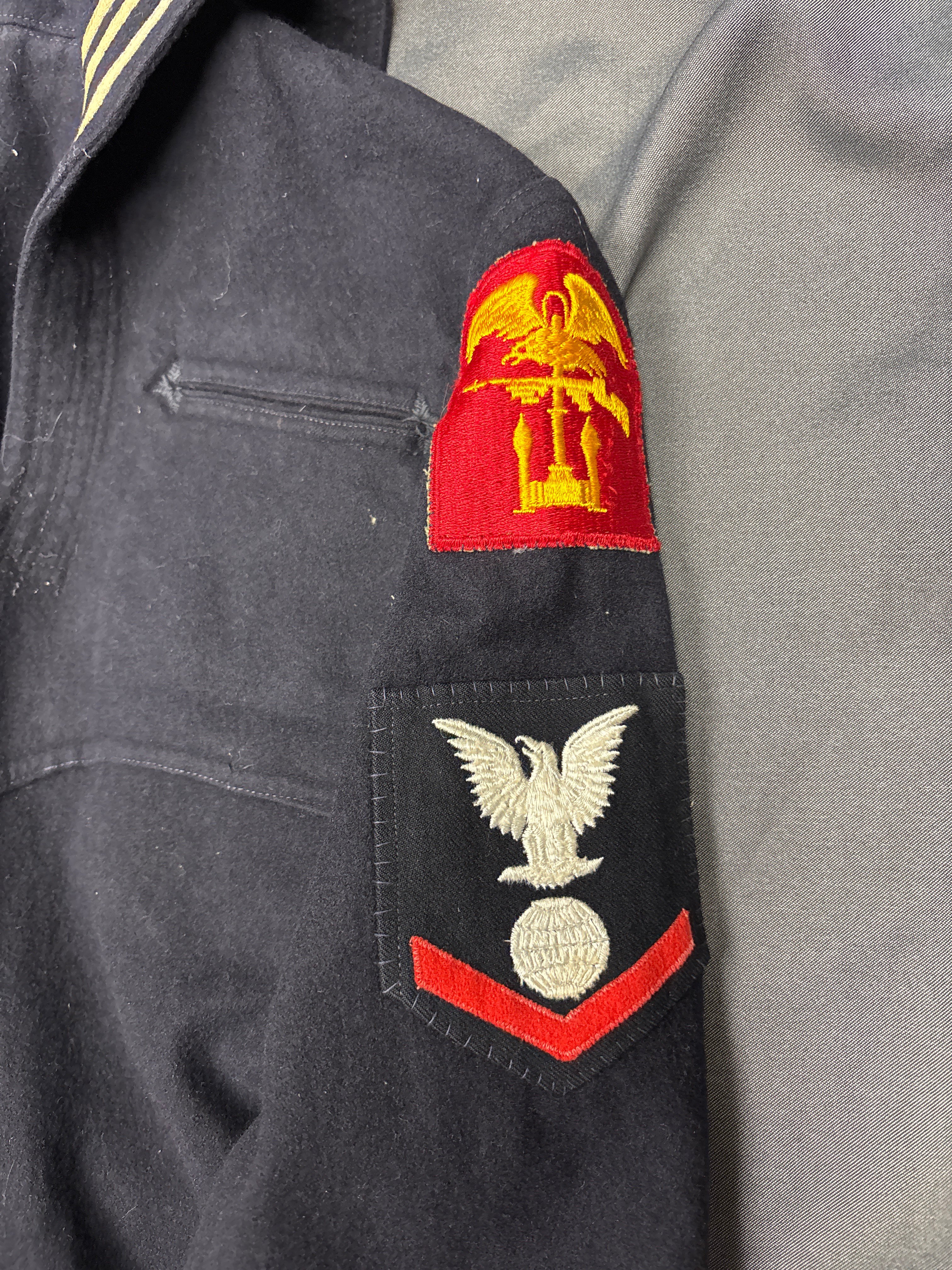 WWII US AMPHIBIOUS NAVY JUMPER 3RD CLASS ELECTRICIAN — image 2