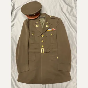 WWII US OFFICER ENGINEER UNIFORM AND VISOR CAP