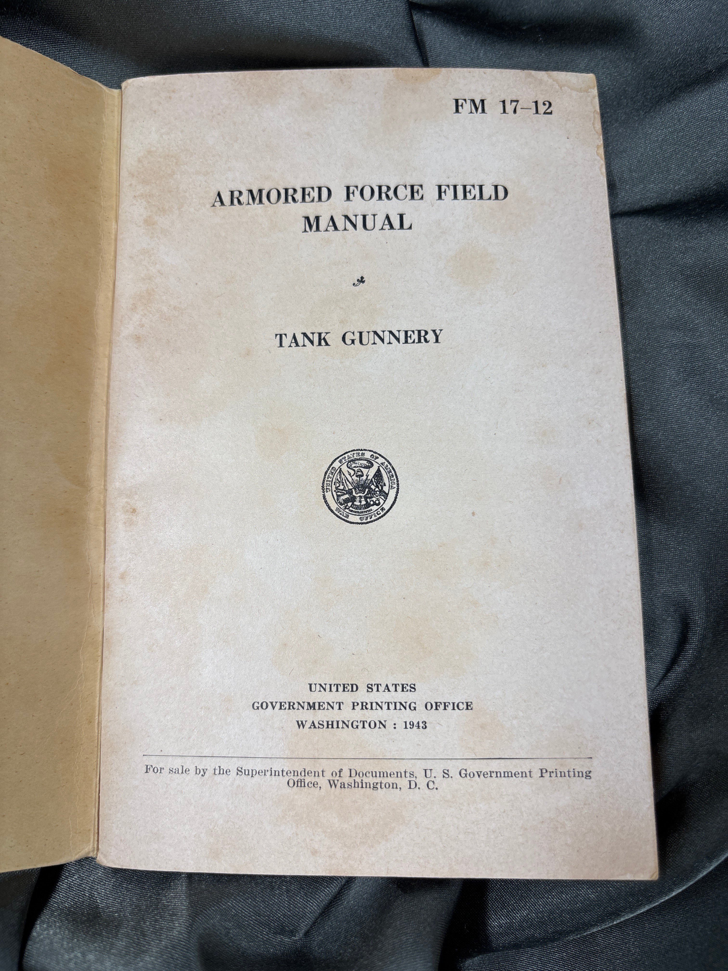 WWII ARMORED FORCE FIELD MANUAL - TANK GUNNERY — image 2