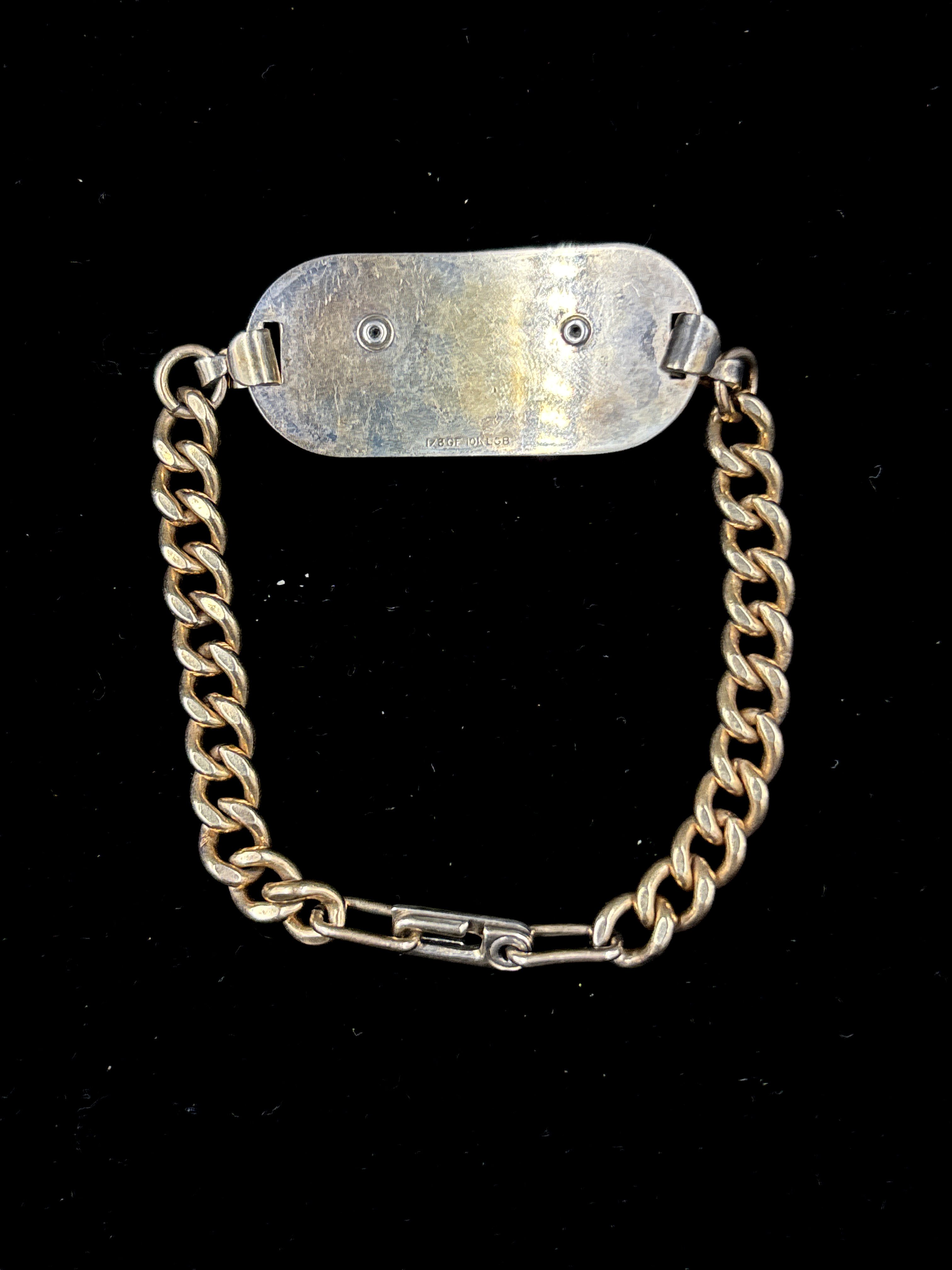 WWII US NAVY FLIGHT BRACELET GOLD AND STERLING — image 2