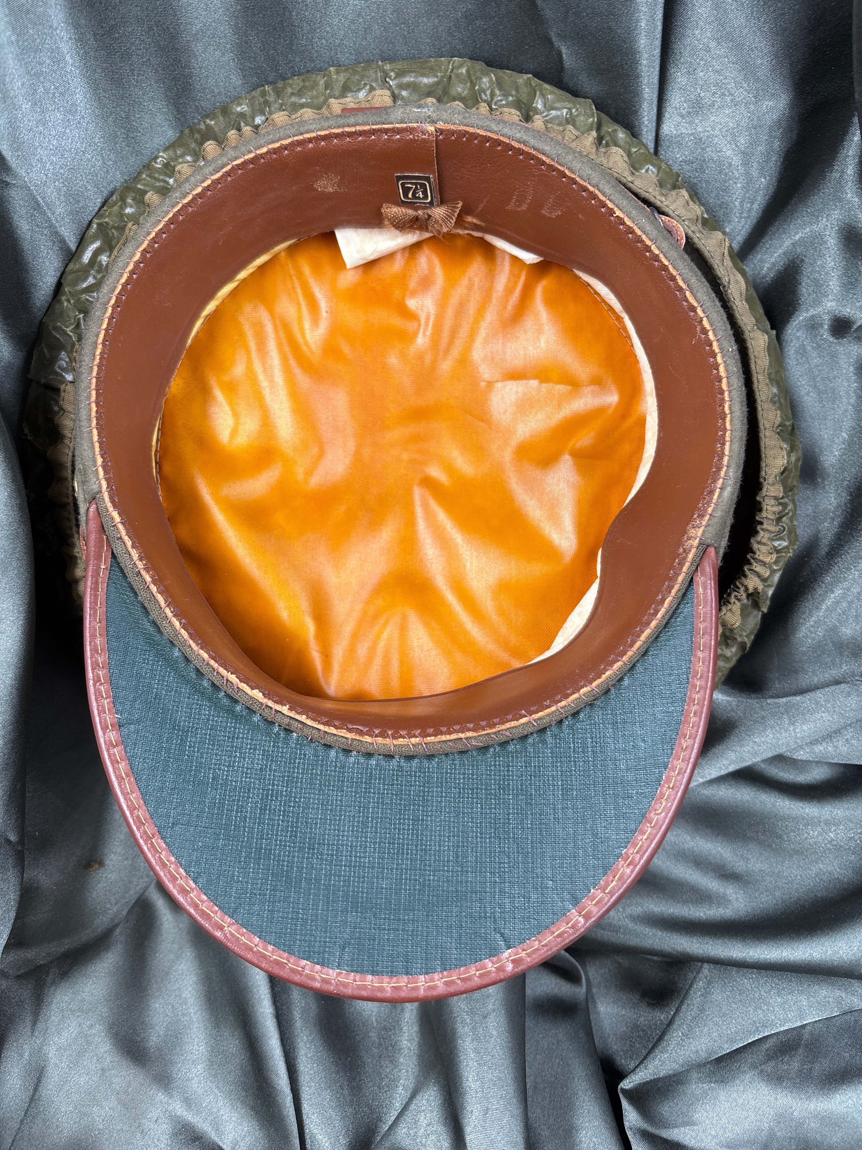 WWII US ENLISTED VISOR CAP SIZE 7 1/4 WITH COVER — image 5