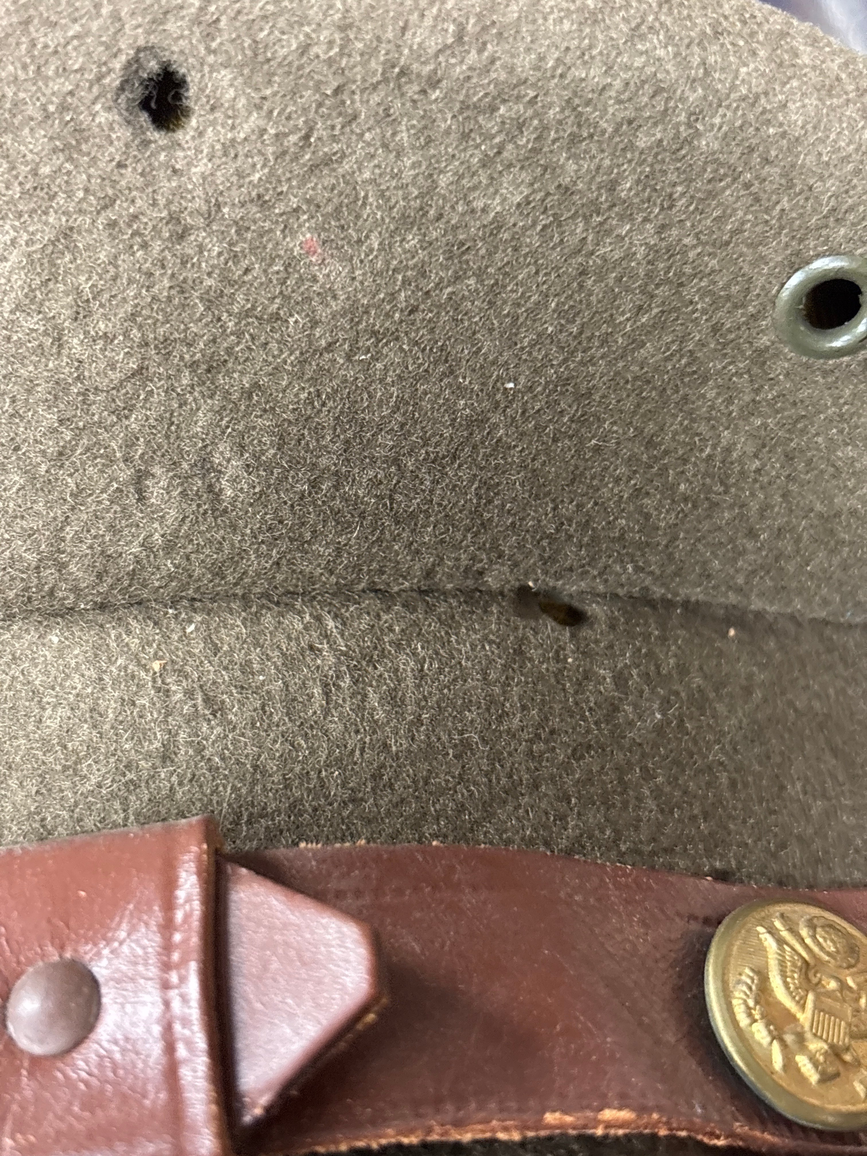 WWII US ENLISTED VISOR CAP SIZE 7 1/4 WITH COVER — image 9