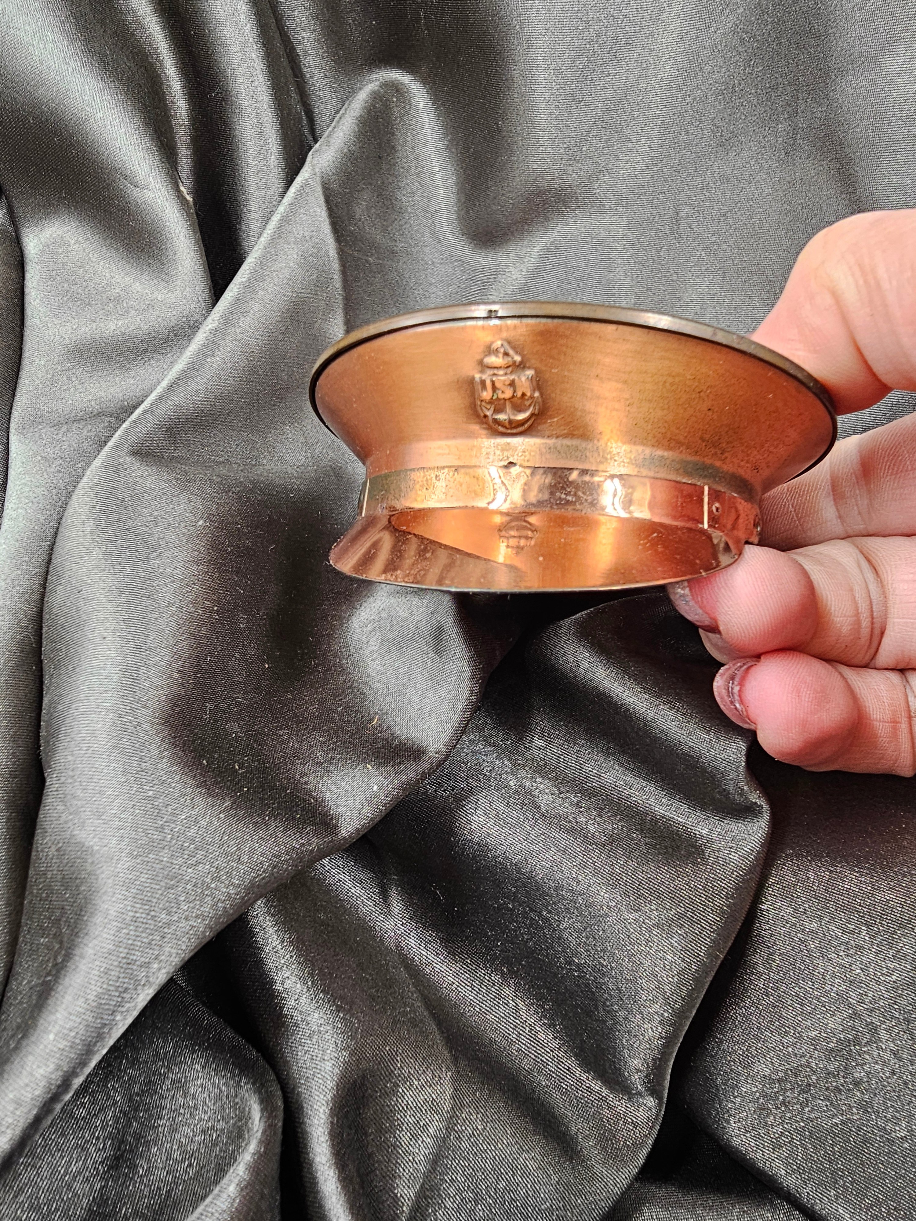 WWII US NAVY BRONZE COMPACT — image 2