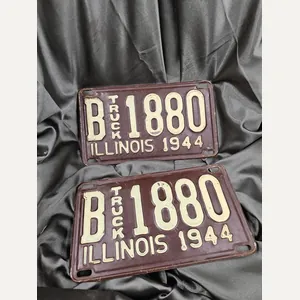 WWII ERA 1944 TRUCK LICENSE PLATES SET