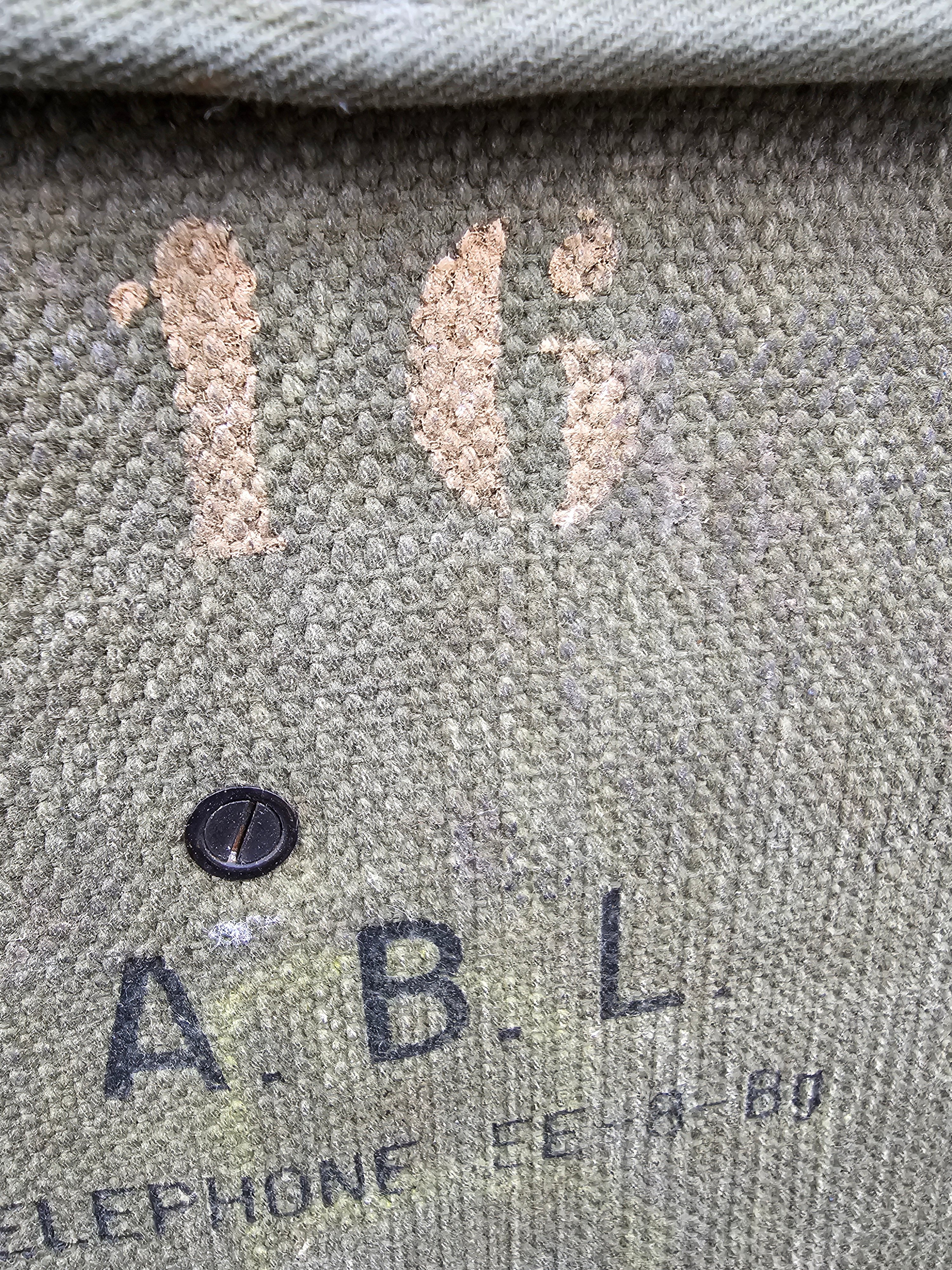 BELGIAN ARMY FIELD PHONE WITH CANVAS COVER — image 3