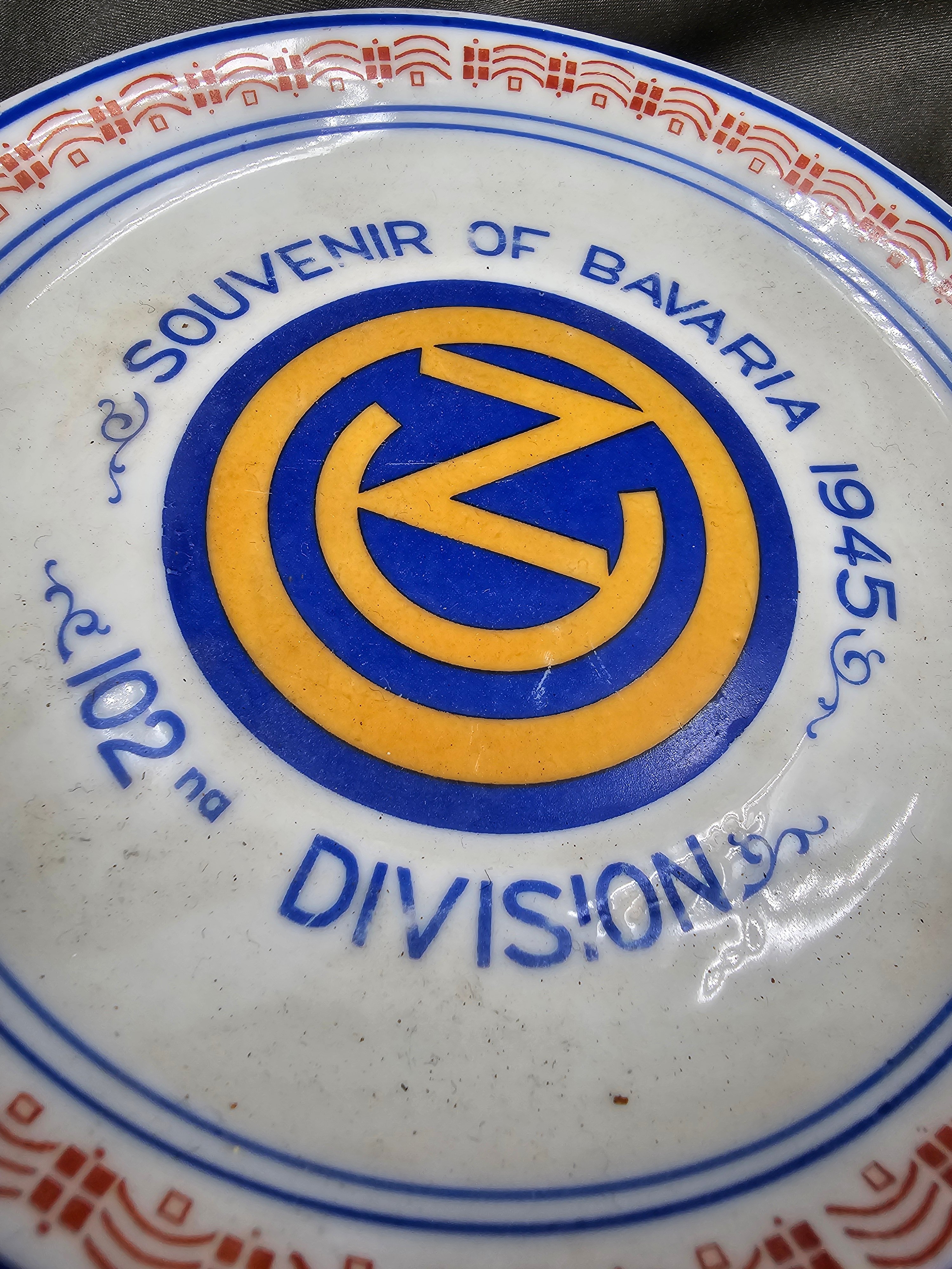 WWII ERA OCCUPATION 102ND INFANTRY DIVISION SOUVENIR PLATE — image 2