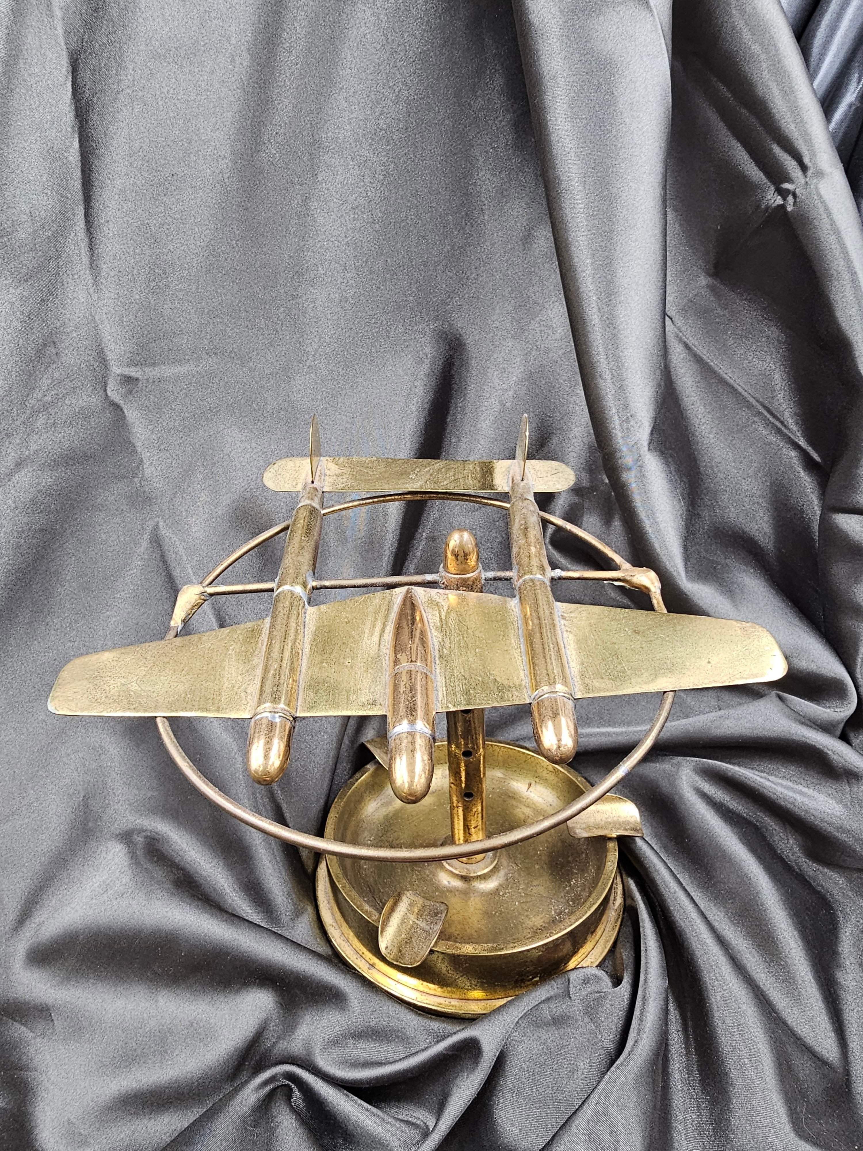 WWII US P38 TRENCH ART ASHTRAY — image 2