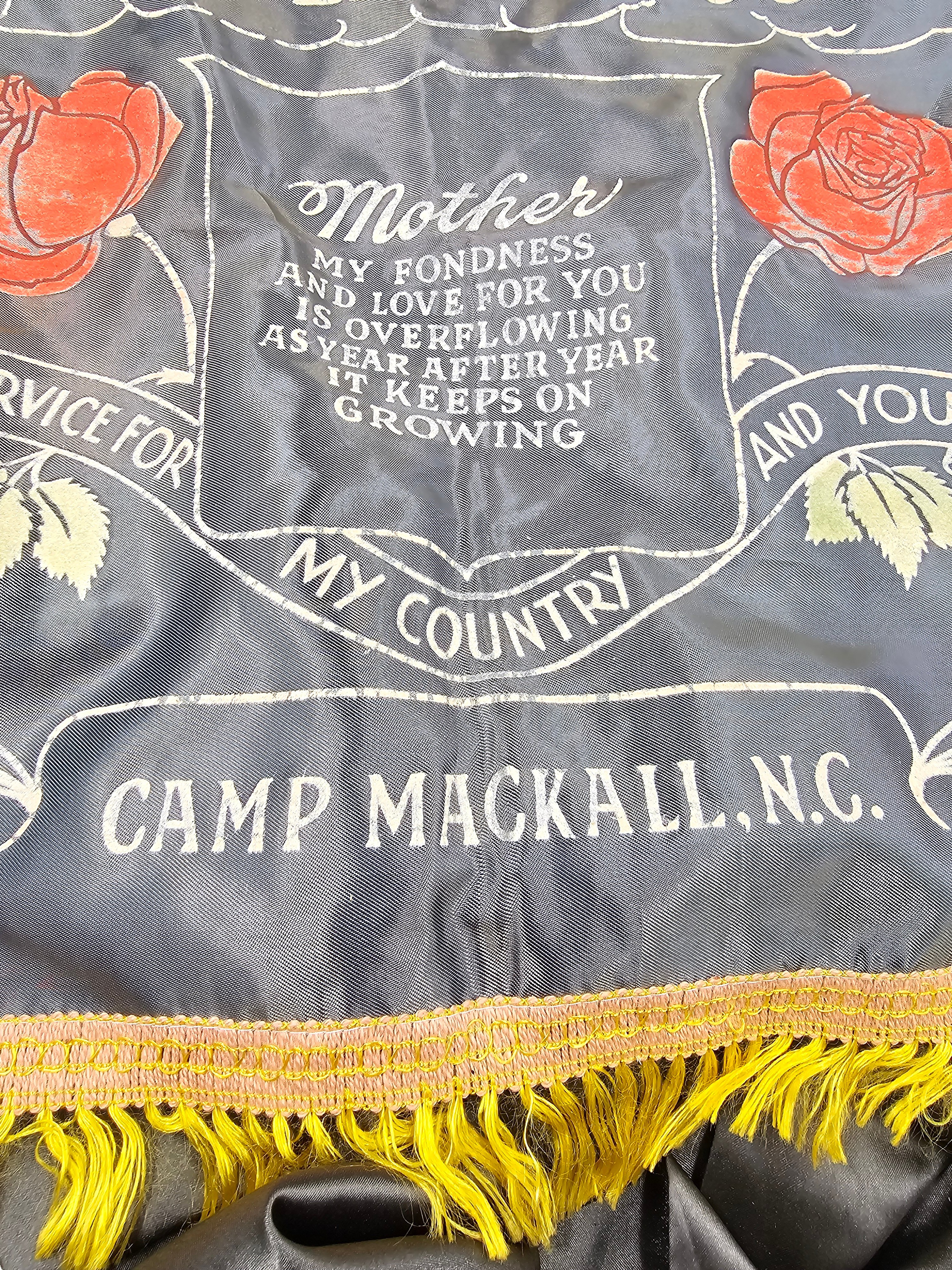 WWII CAMP MACKALL GLIDER TROOPS SWEETHEART PILLOW CASE — image 3