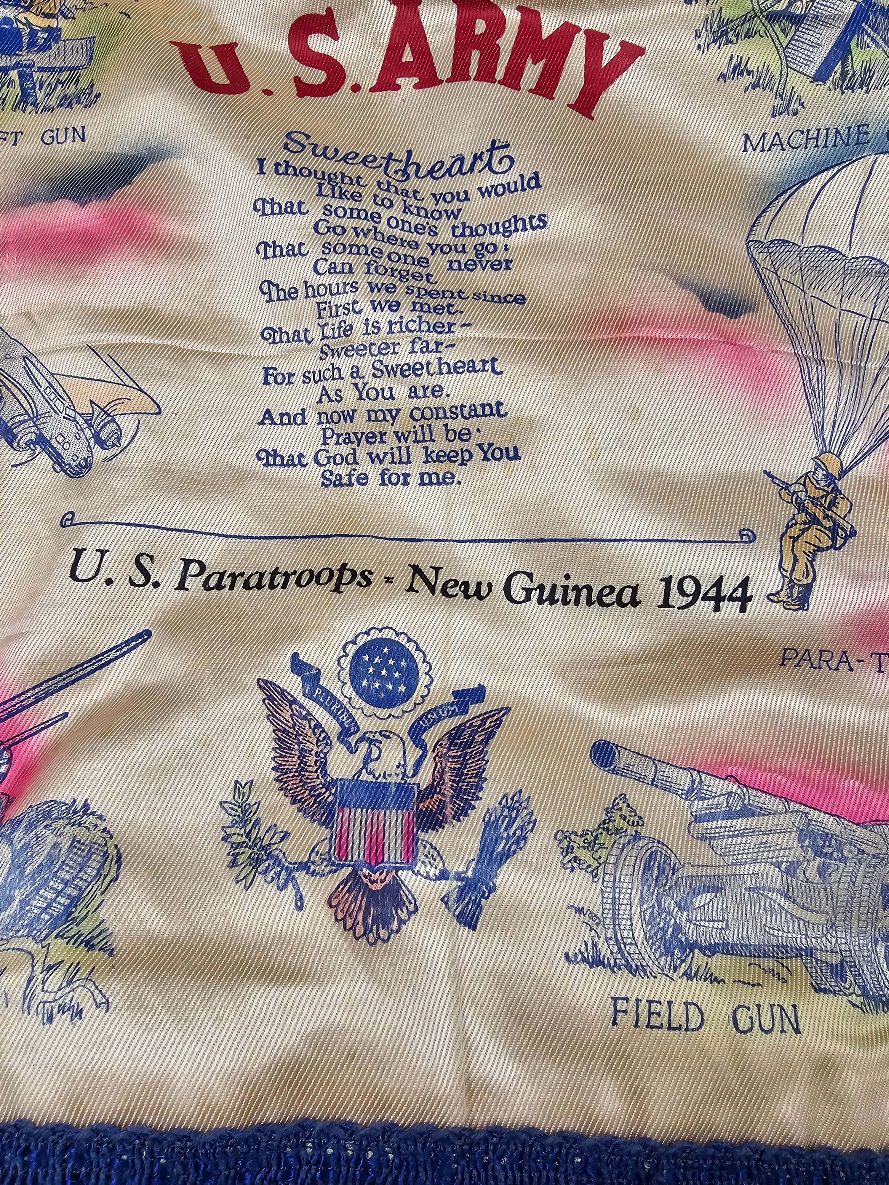 WWII US PARATROOPS NEW GUINEA SWEETHEART PILLOW — image 2