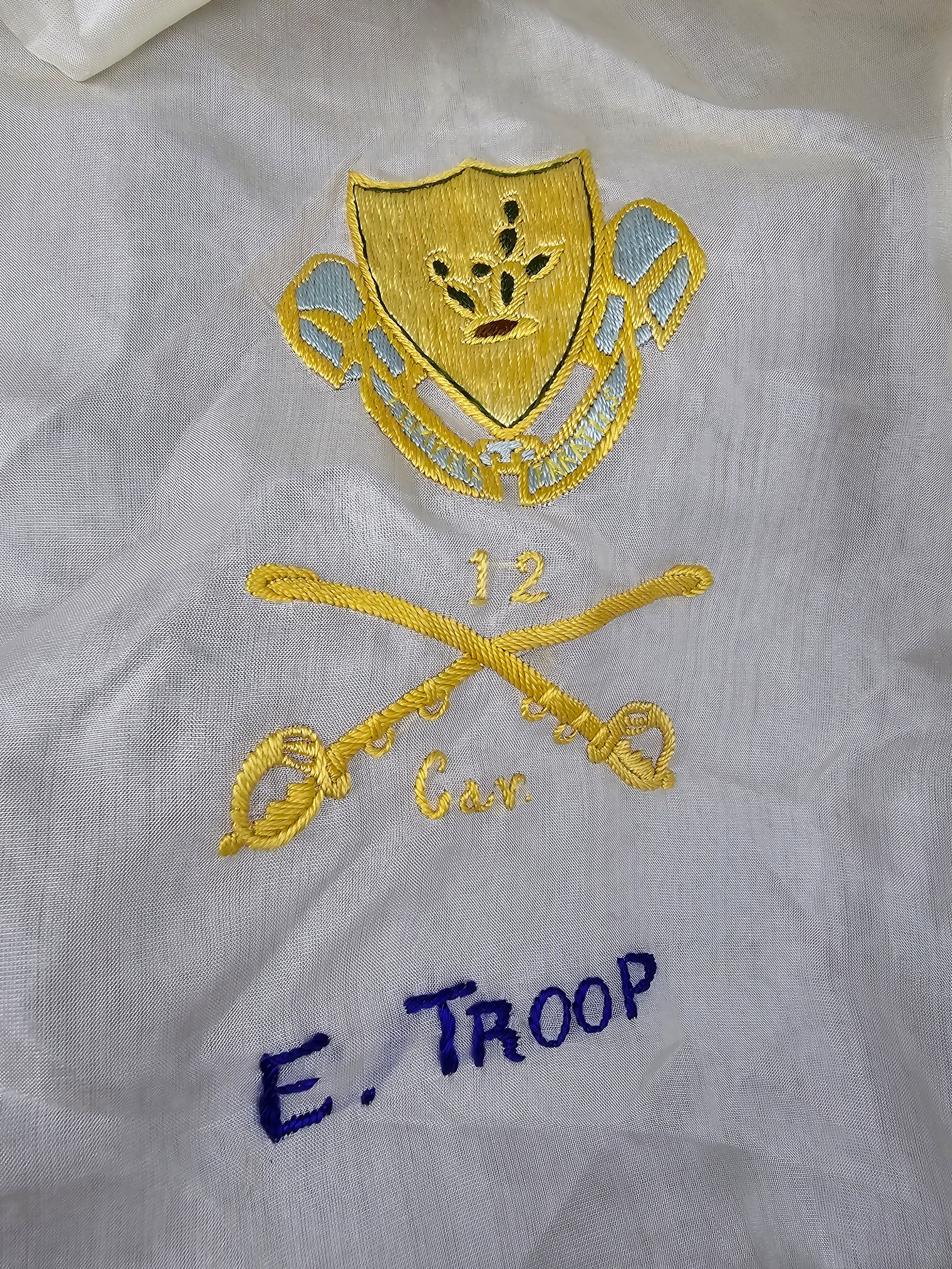 WWII ERA OCCUPATION 12TH CAVALRY NAMED PACIFIC SILK SCARF — image 2