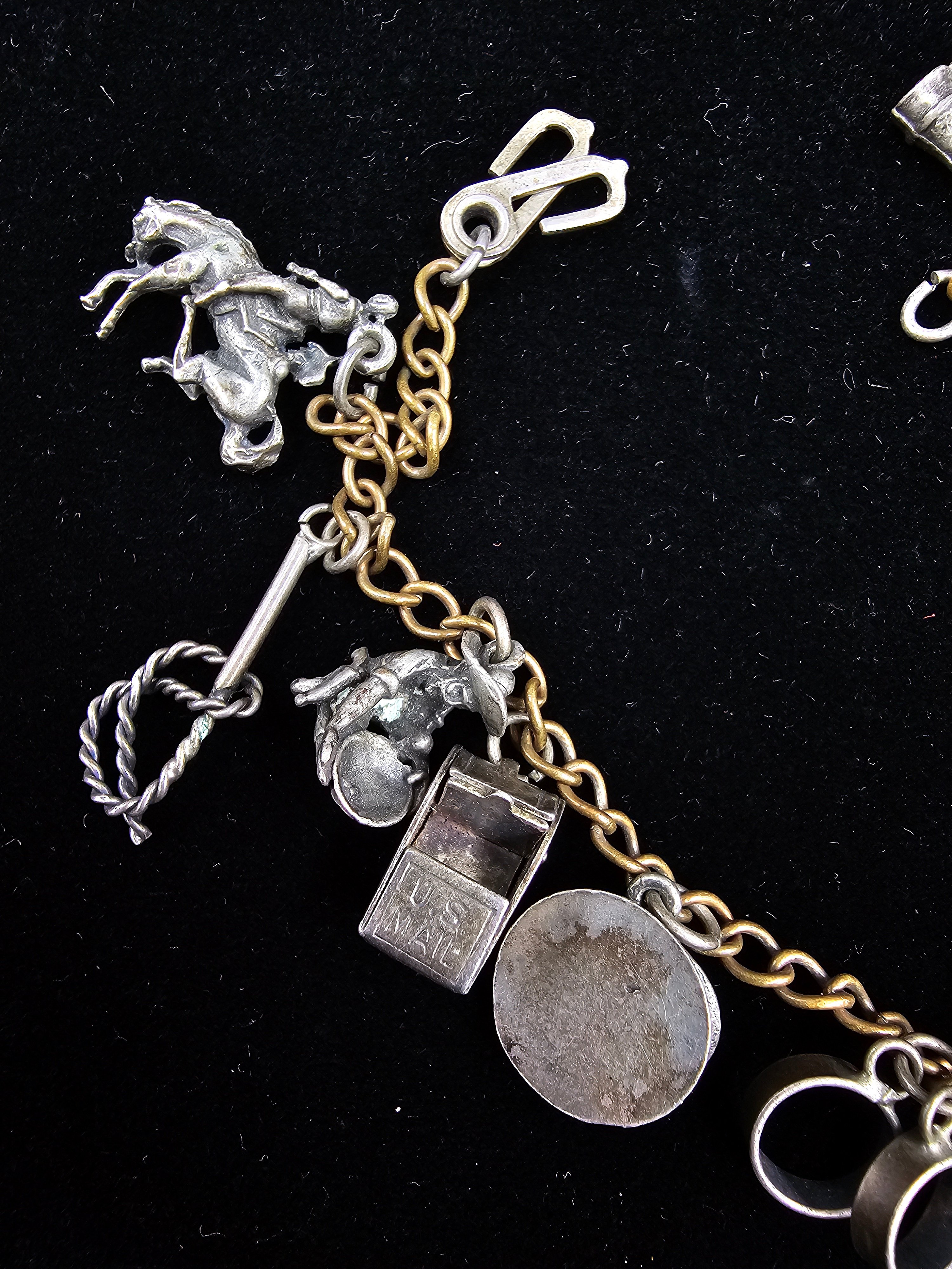 WWII ERA STERLING SWEETHEART CHARM BRACELET — image 3