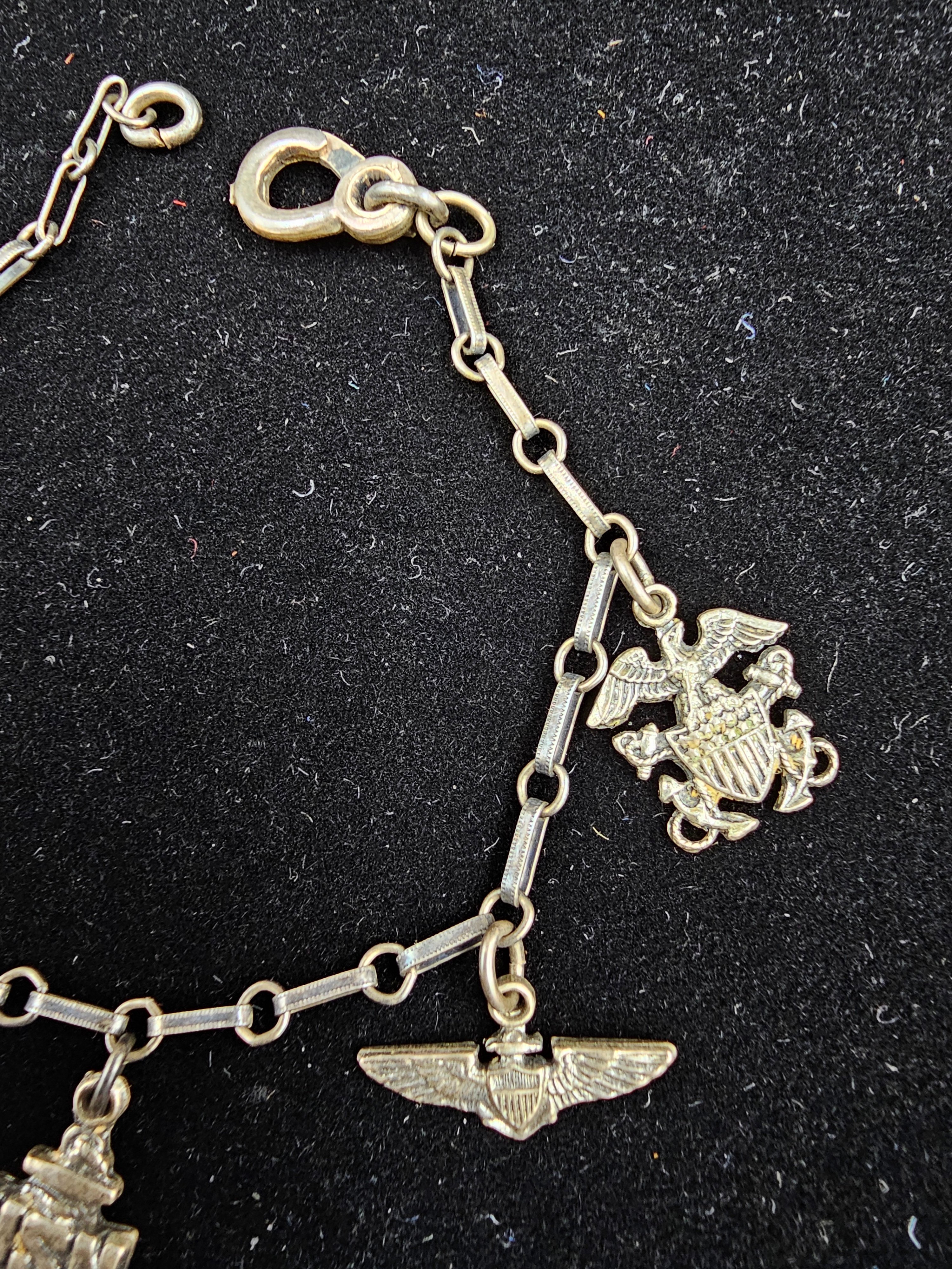 WWII ERA NAVY STERLING SWEETHEART BRACELET — image 3