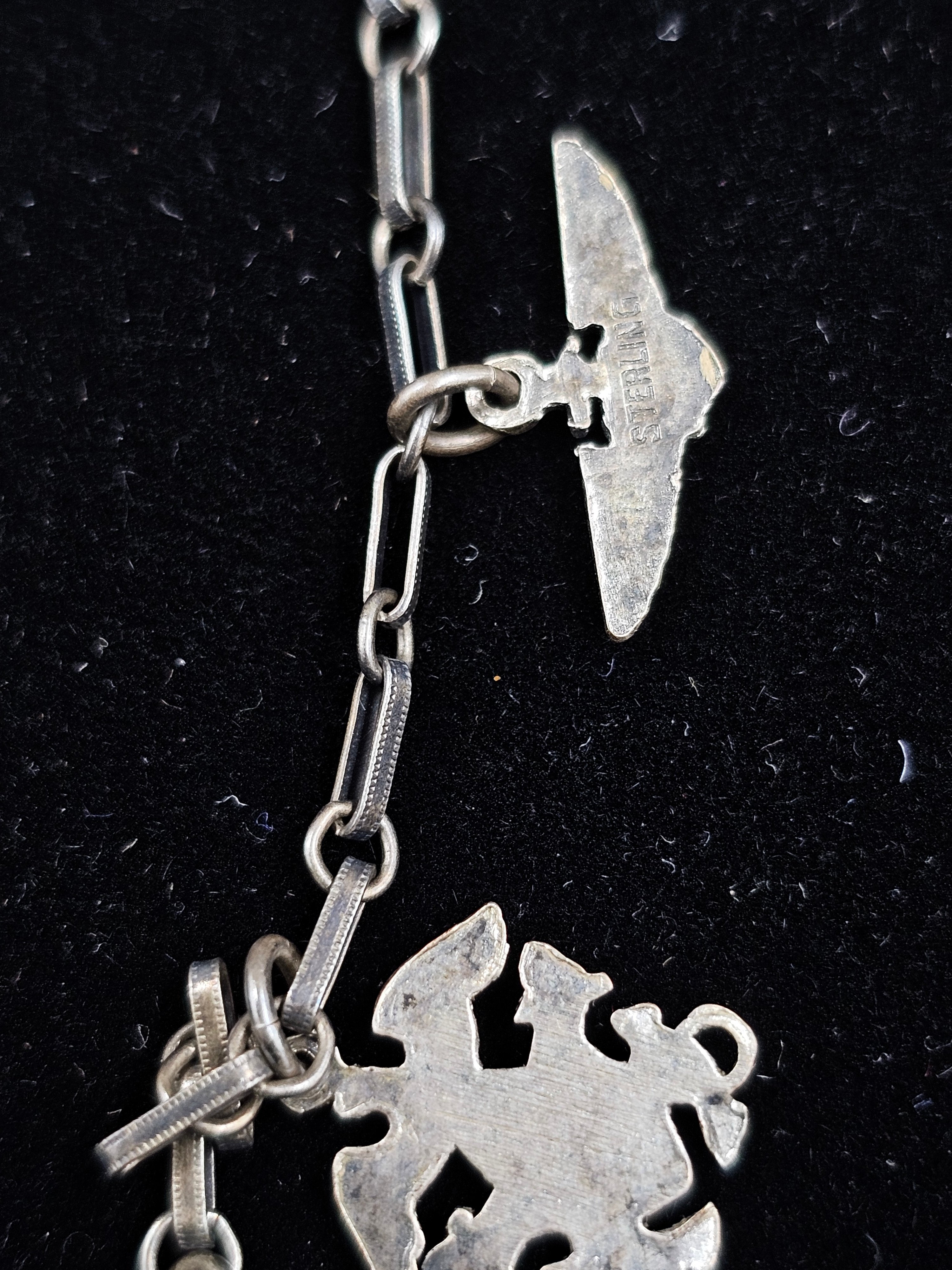 WWII ERA NAVY STERLING SWEETHEART BRACELET — image 5