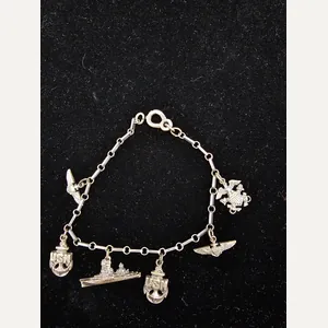 WWII ERA NAVY STERLING SWEETHEART BRACELET