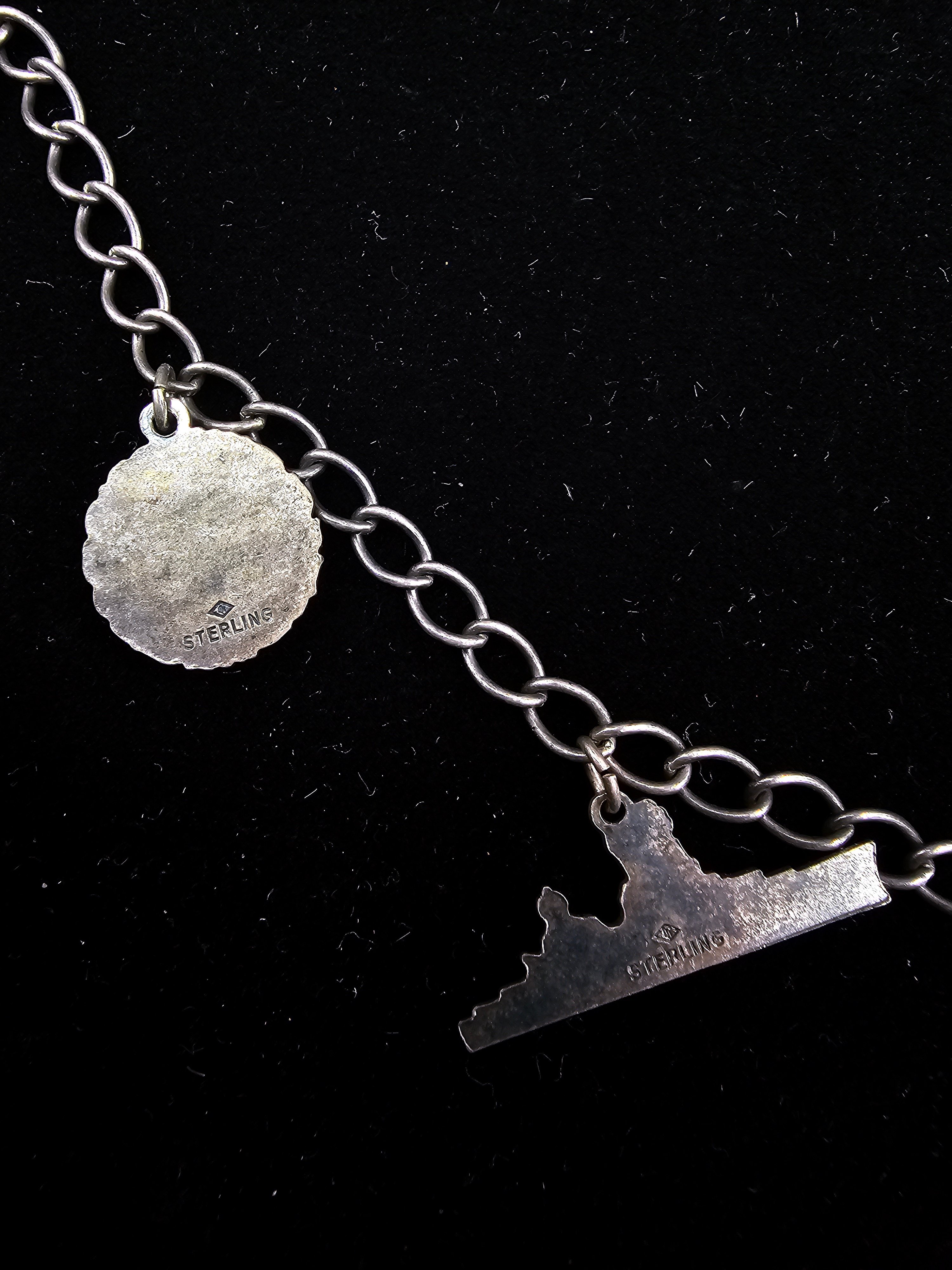 WWII US NAVY STERLING SILVER SWEETHEART CHARM BRACELET — image 3