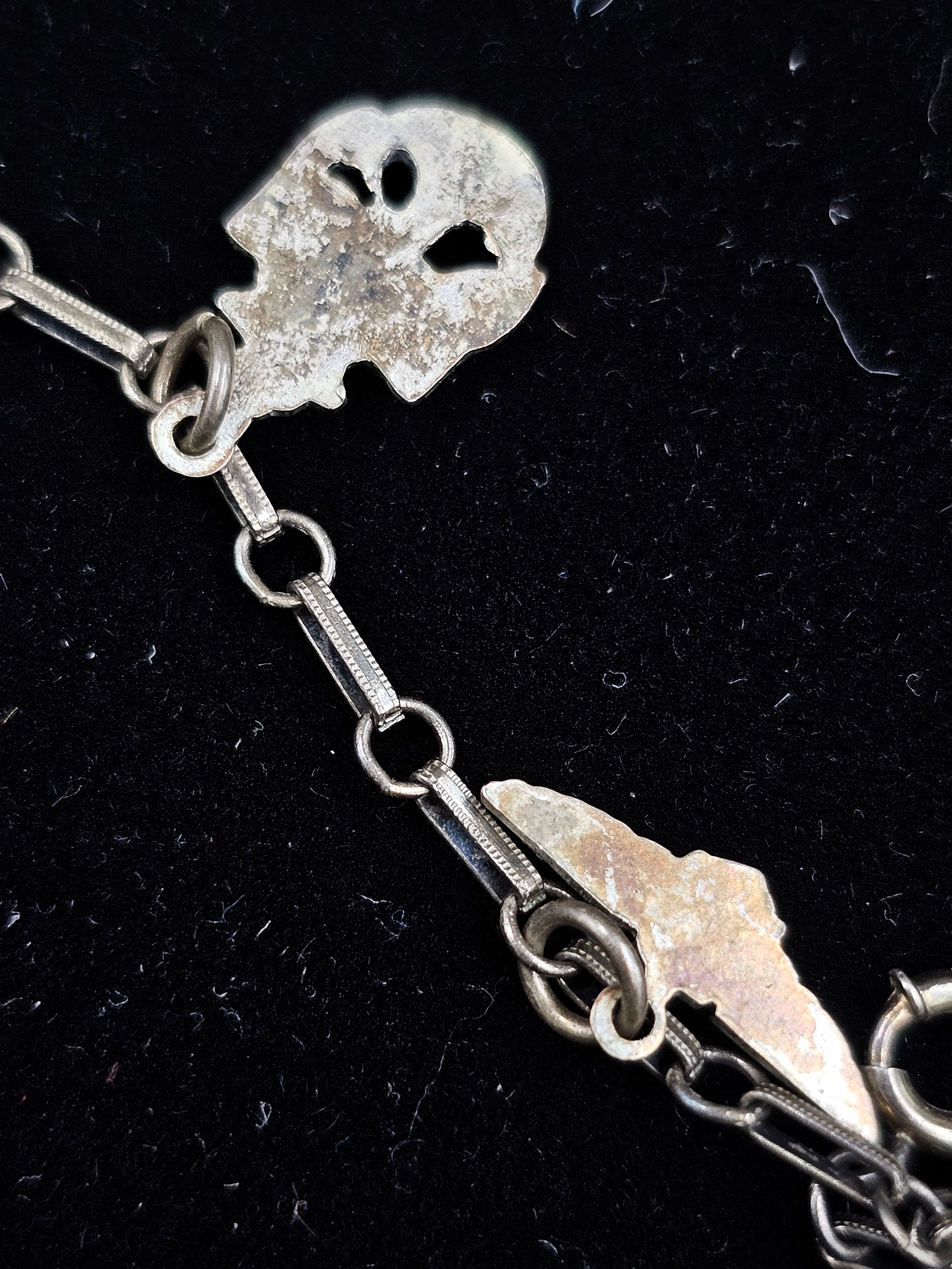 WWII ERA NAVY SILVER STERLING SWEETHEART CHARM BRACELET — image 3