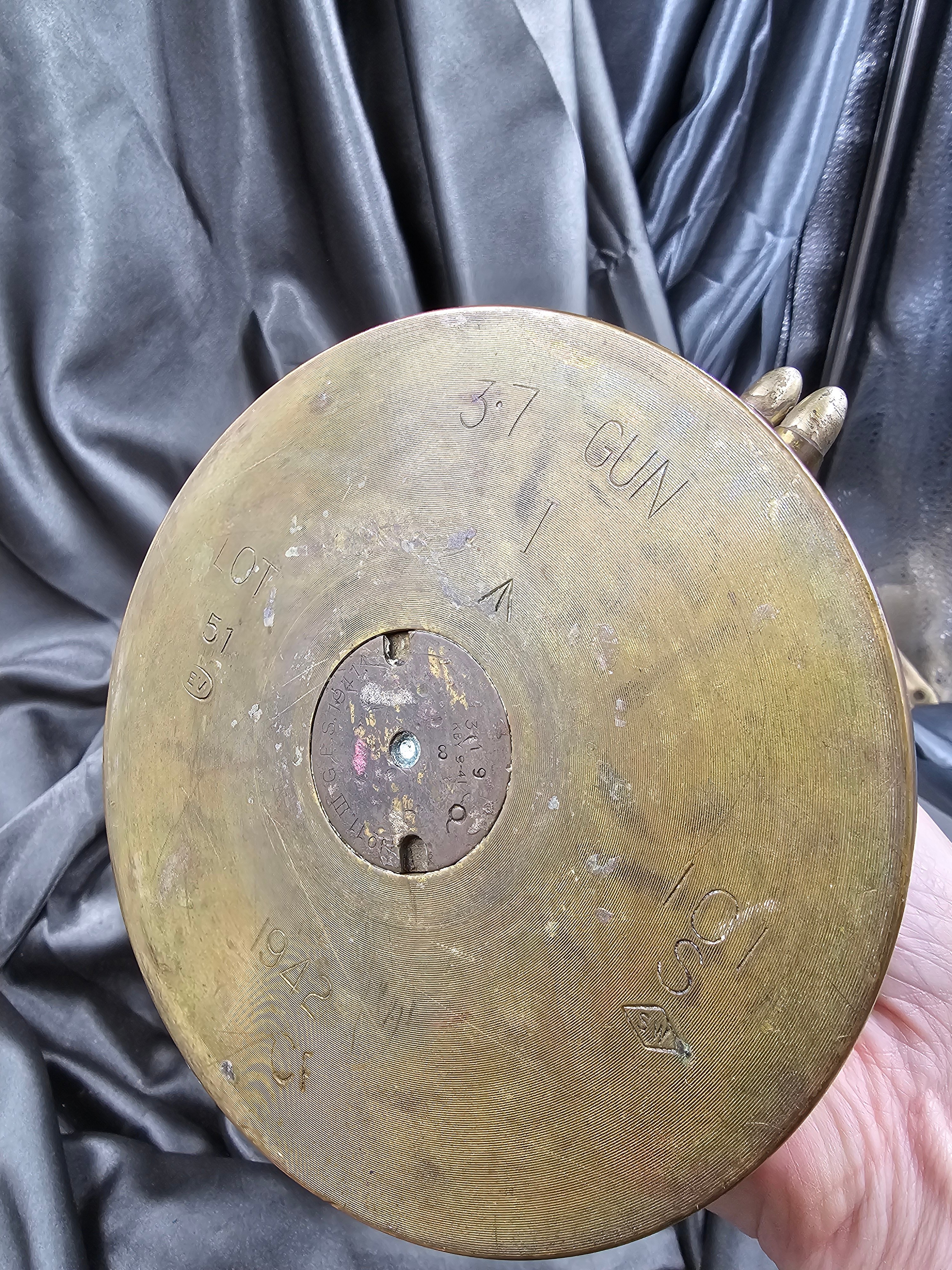 WWII TRENCH ART SHELL P38 ASHTRAY — image 6