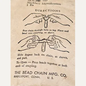 WWII ORIGINAL DOG TAG CHAIN