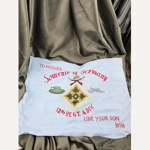 WWII ERA SOUVENIR OF GERMANY 4TH DIVISION SOUVENIR PILLOW CASE