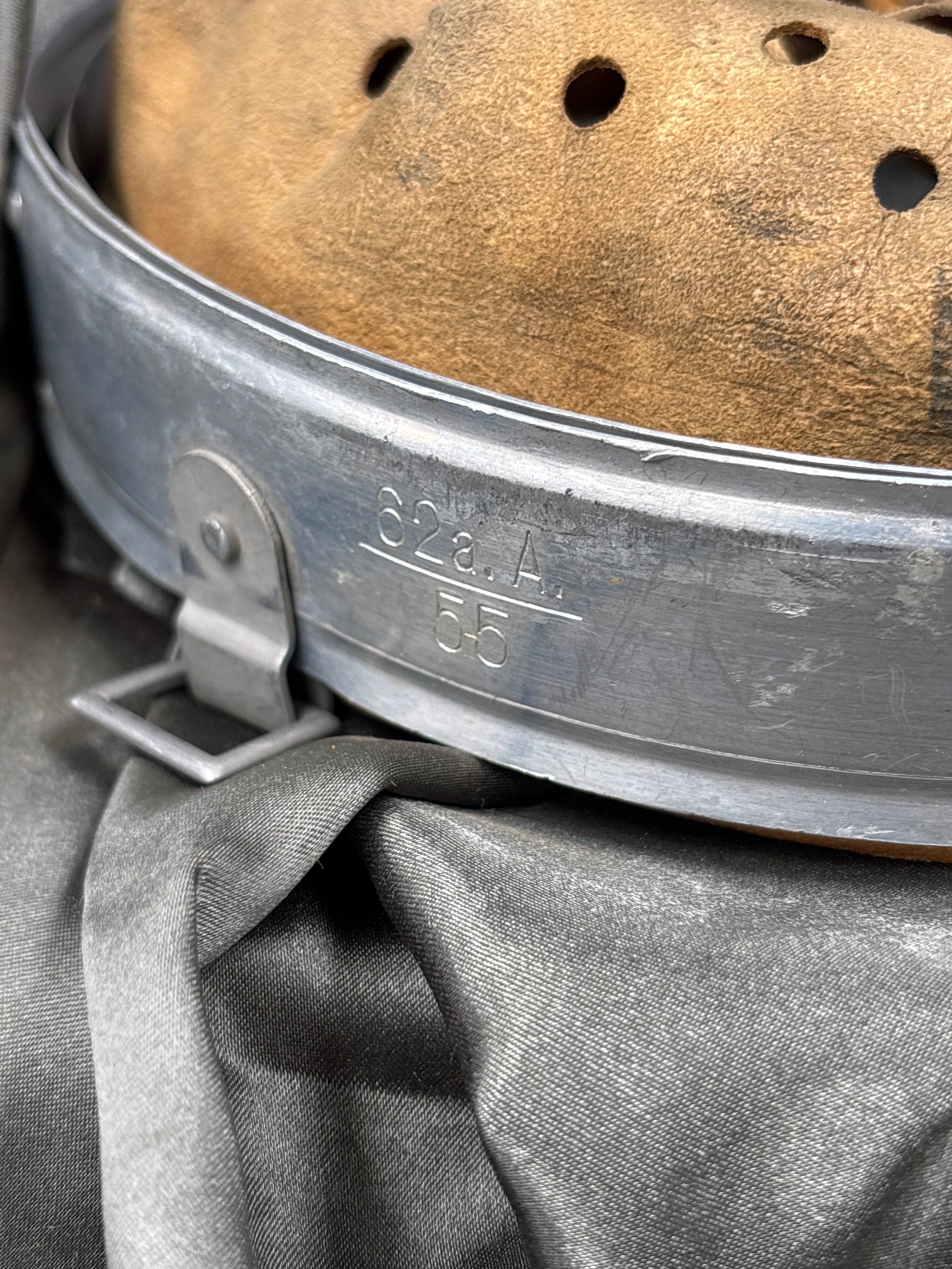 WWII GERMAN HELMET LINER WITH BAND — image 2