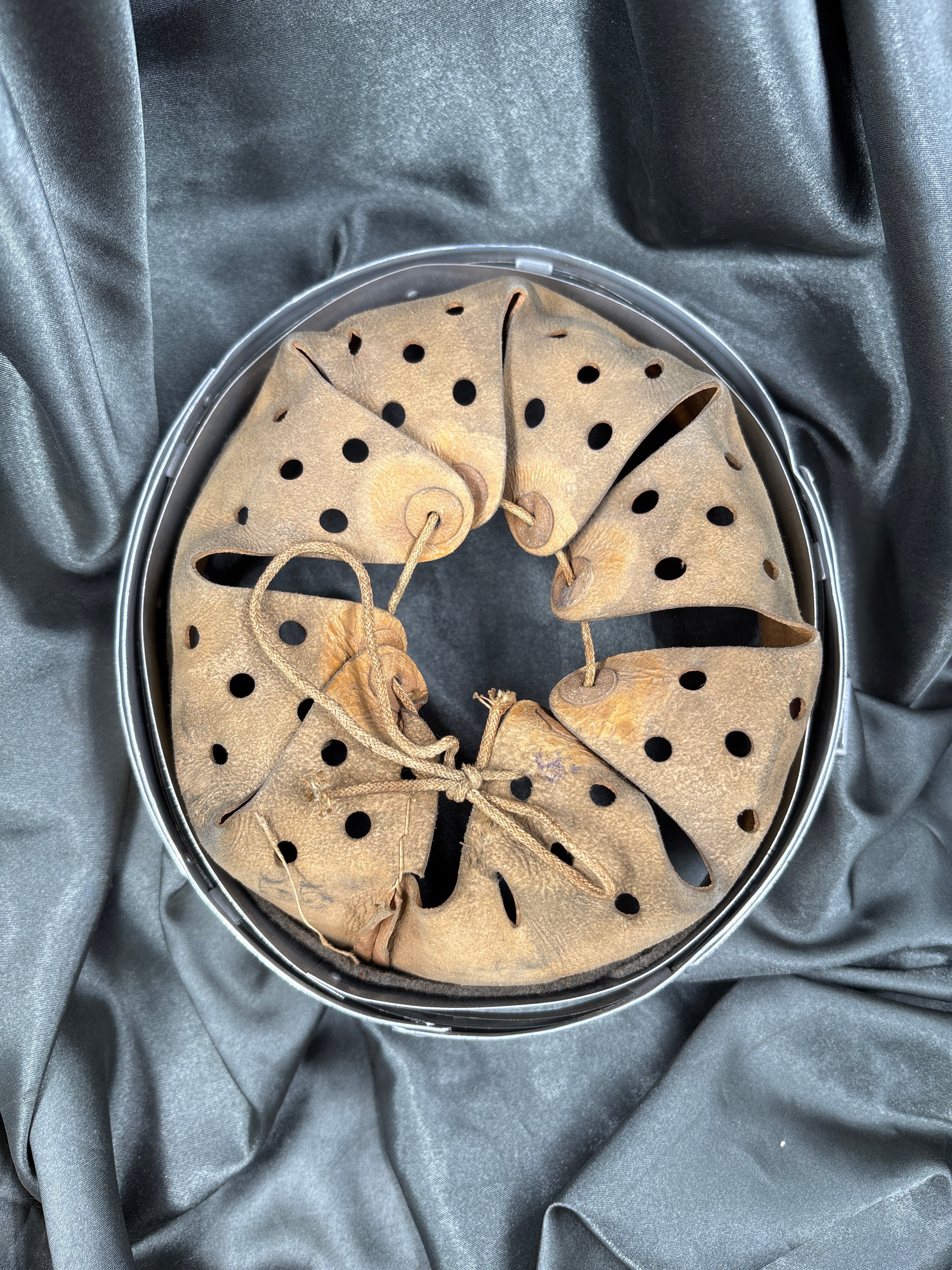 WWII GERMAN HELMET LINER WITH BAND — image 3