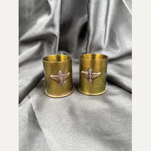 WWII US AIR CORPS TRENCH ART TUMBLERS