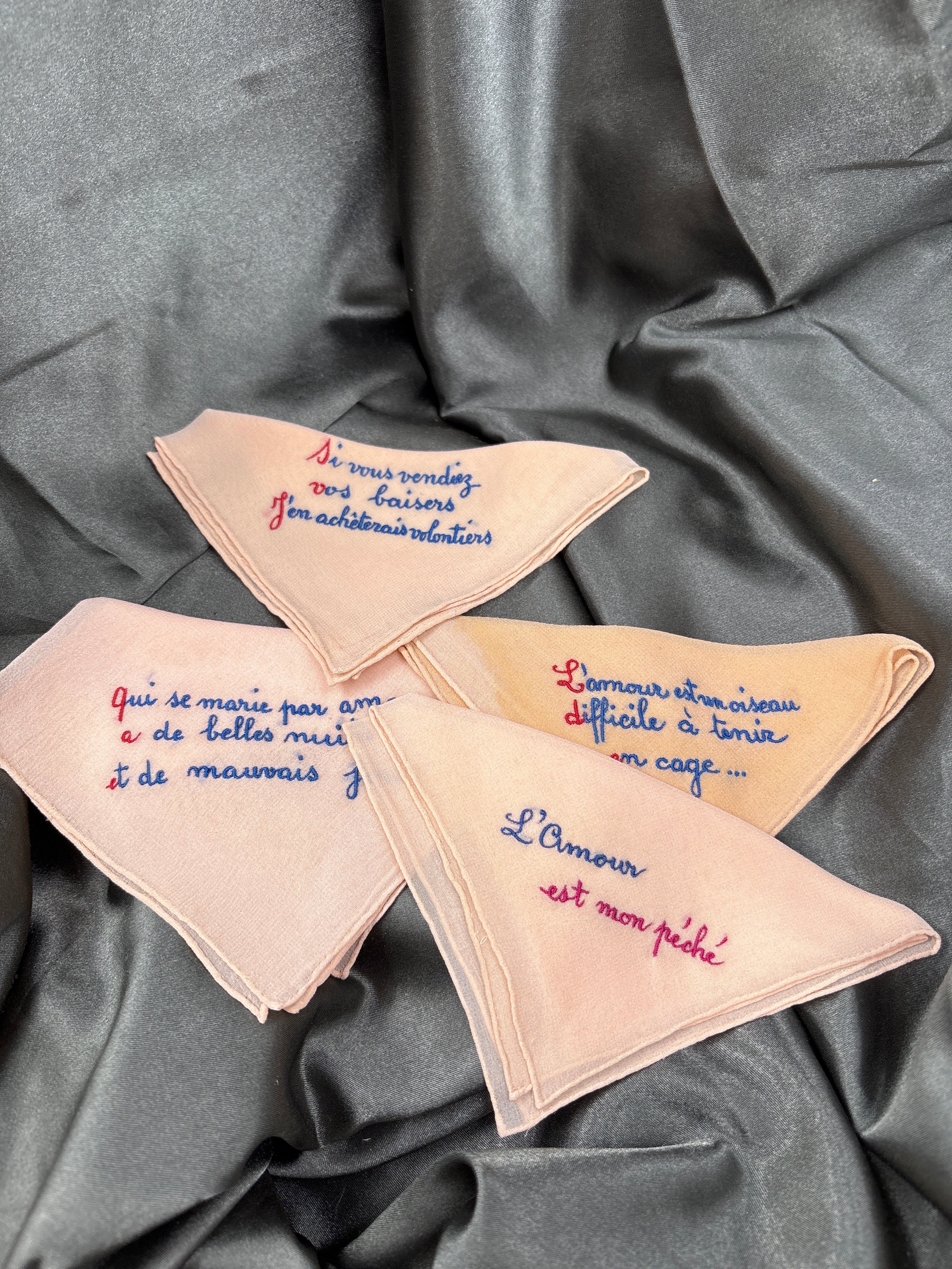 WWII ERA FRENCH SILK SOUVENIR HANDKERCHIEF COLLECTION — image 3
