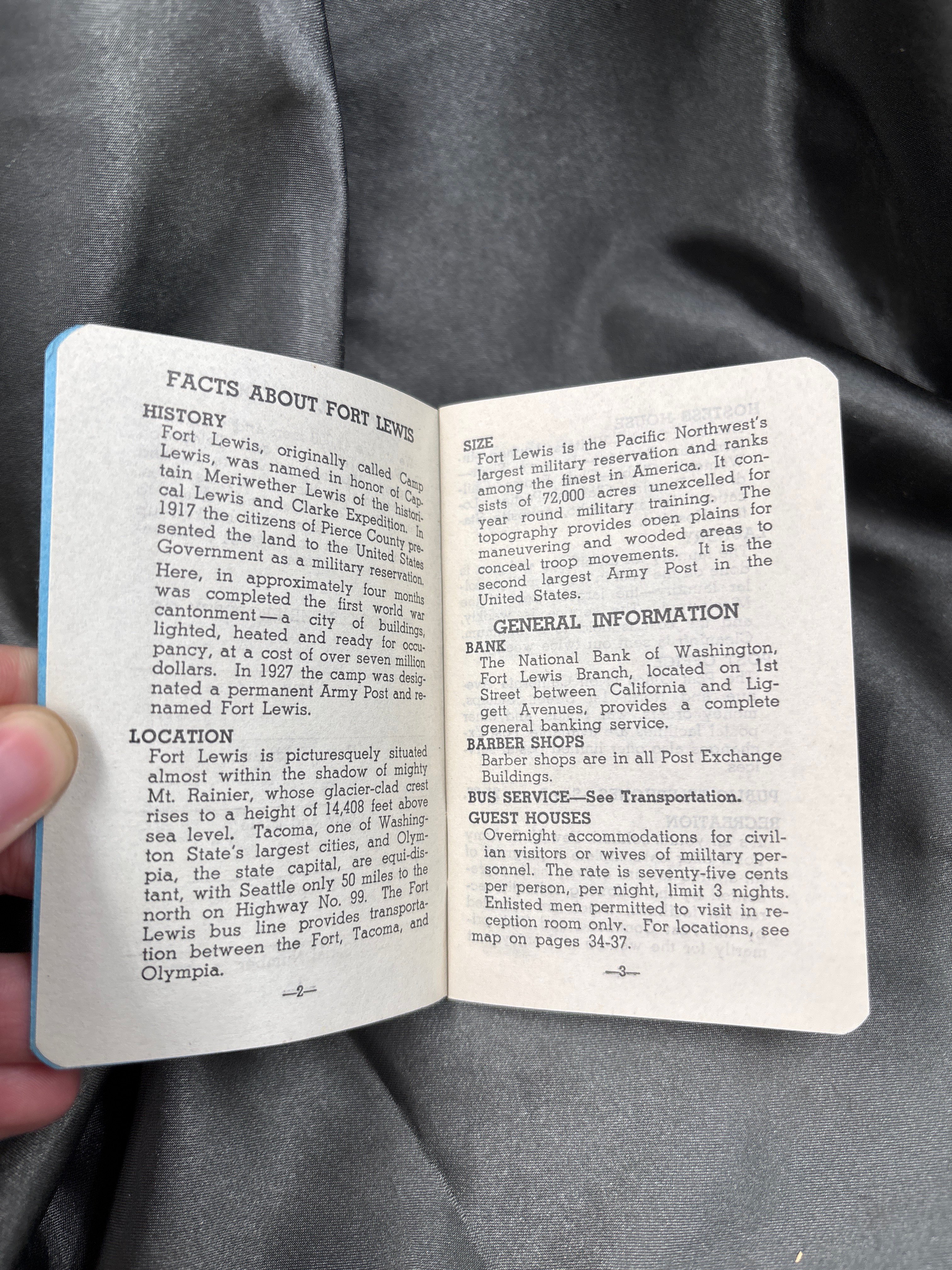 WWII FORT LEWIS DIRECTORY — image 2