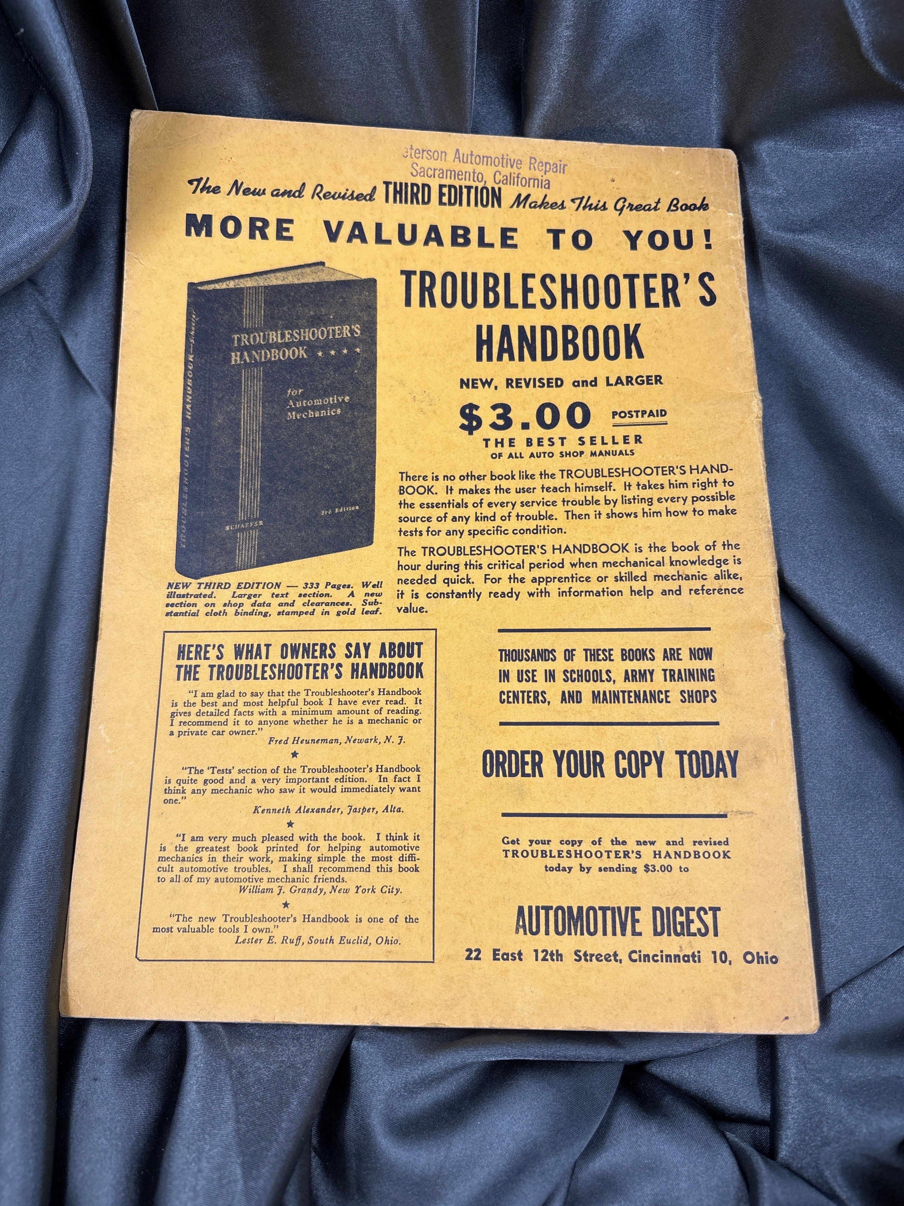 WWII SERVICE TUNE-UP SERVICE DATA BOOK — image 2