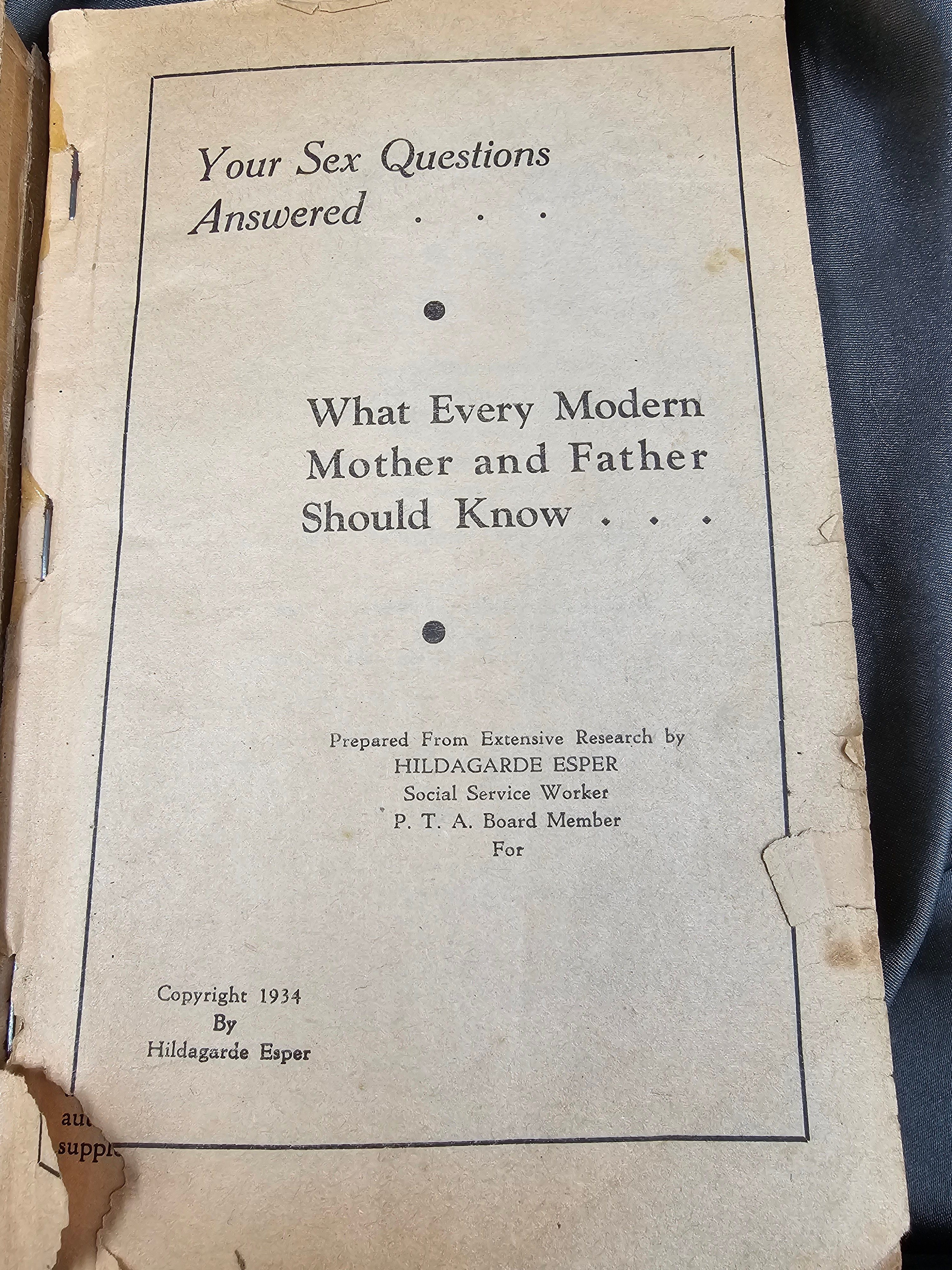 1930s BOOK YOUR SEX QUESTIONS ANSWERED — image 2