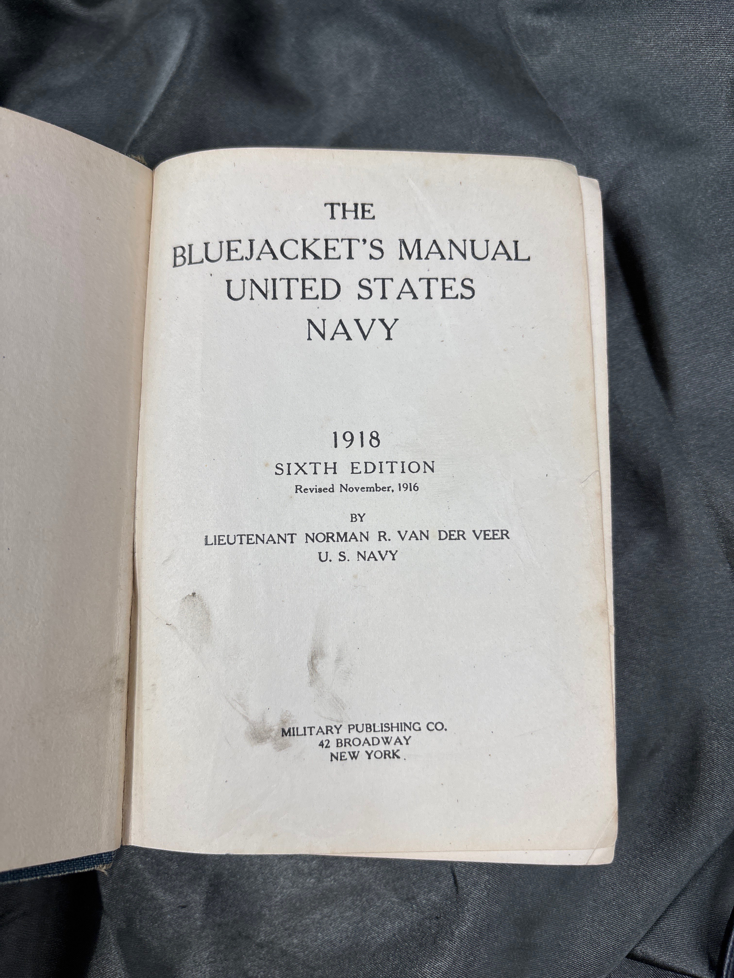 WWI 1918 US NAVY BLUE JACKET MANUAL — image 3