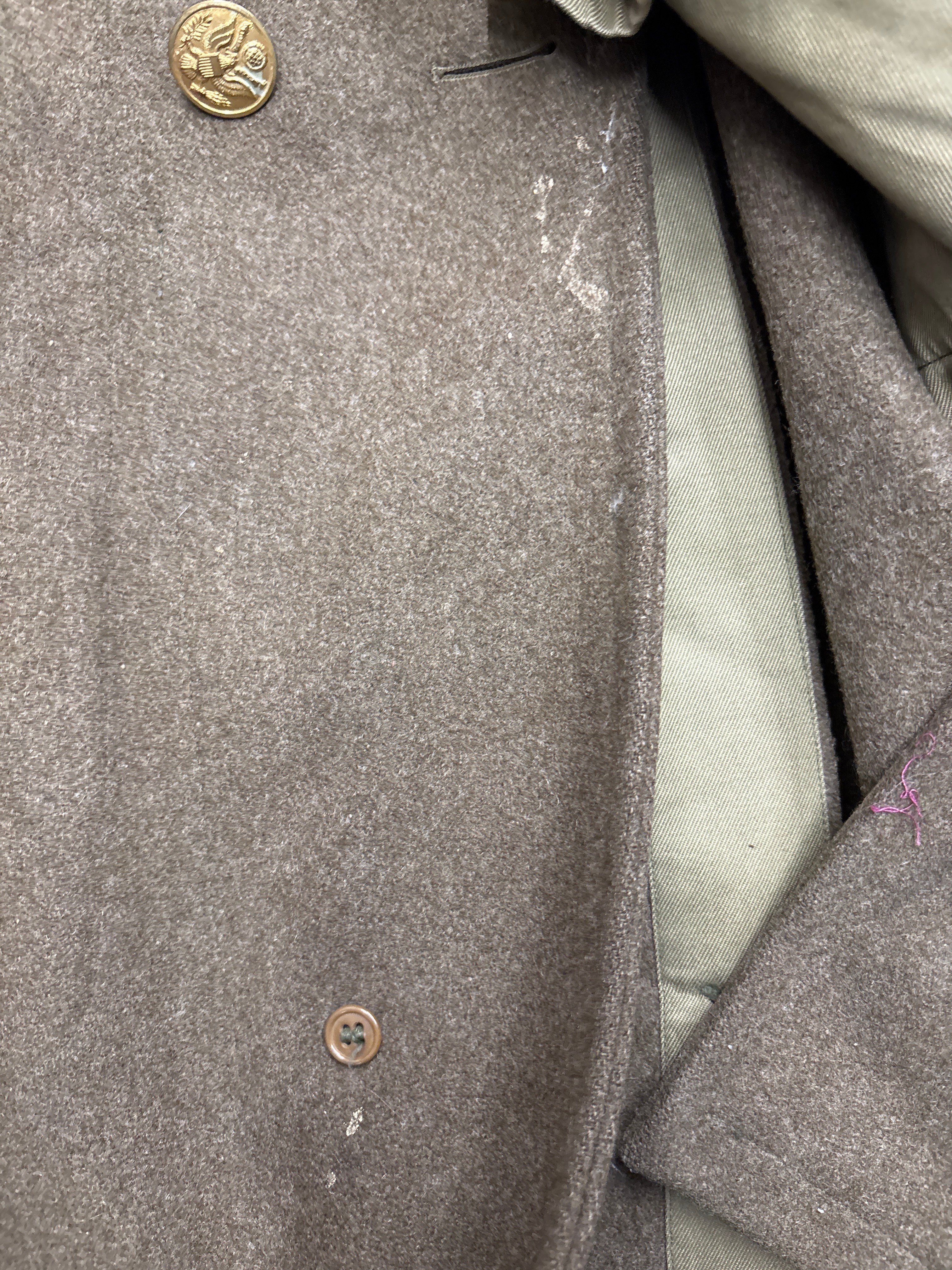 WWII US ARMY TRAINING CLASS A JACKET & OVERCOAT SIZE 36 — image 4