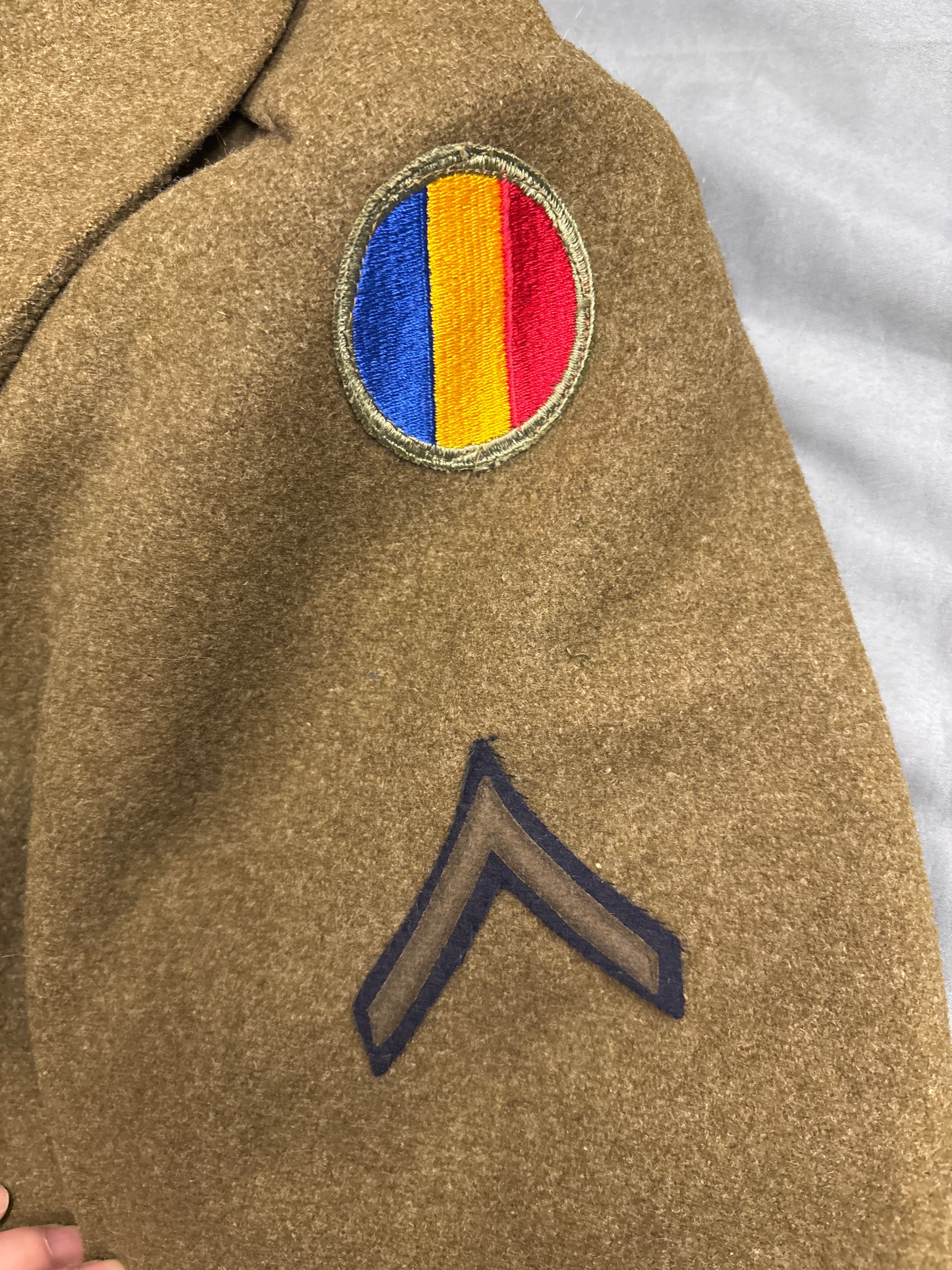 WWII US ARMY TRAINING CLASS A JACKET & OVERCOAT SIZE 36 — image 5