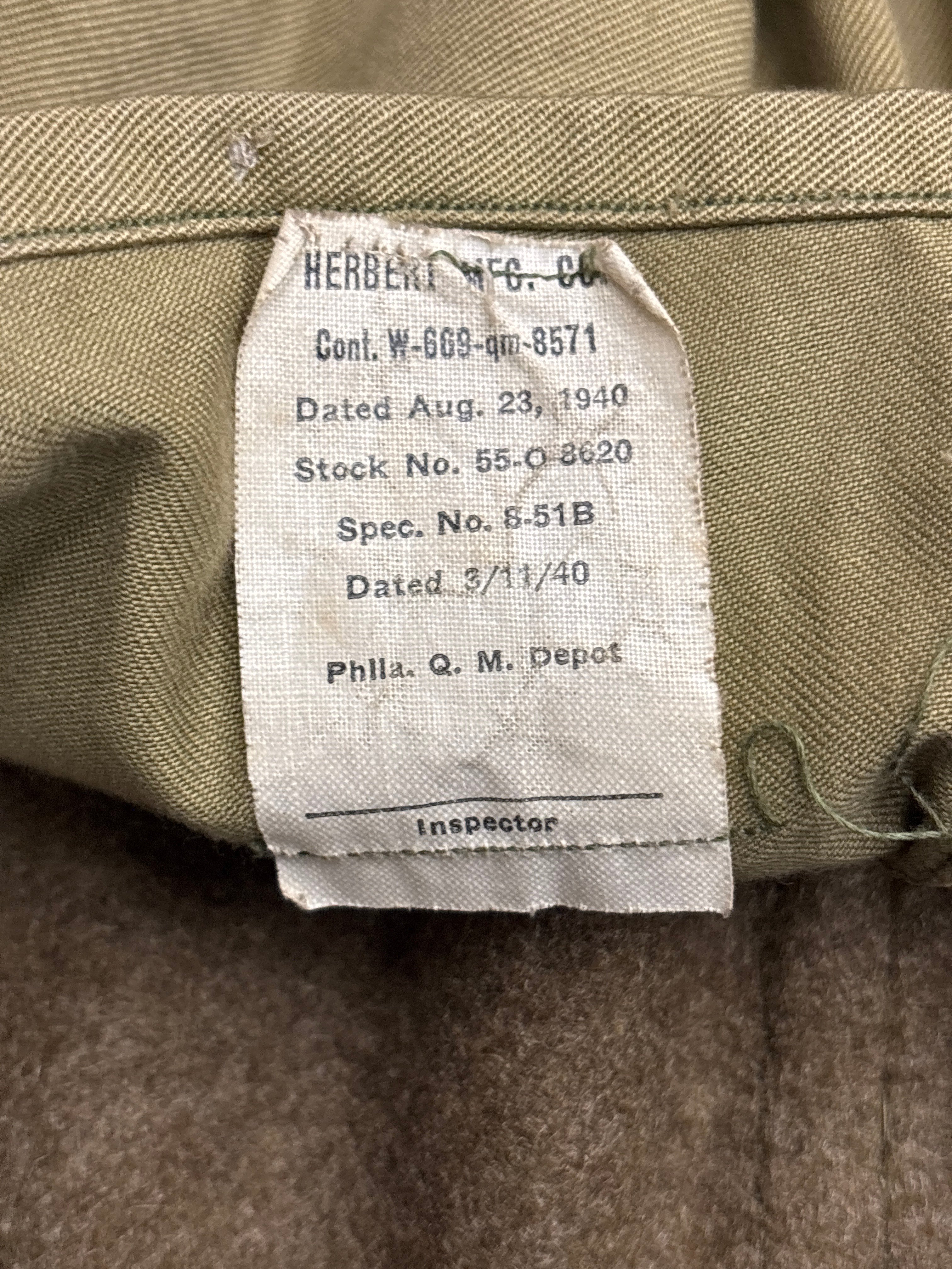 WWII US ARMY TRAINING CLASS A JACKET & OVERCOAT SIZE 36 — image 6