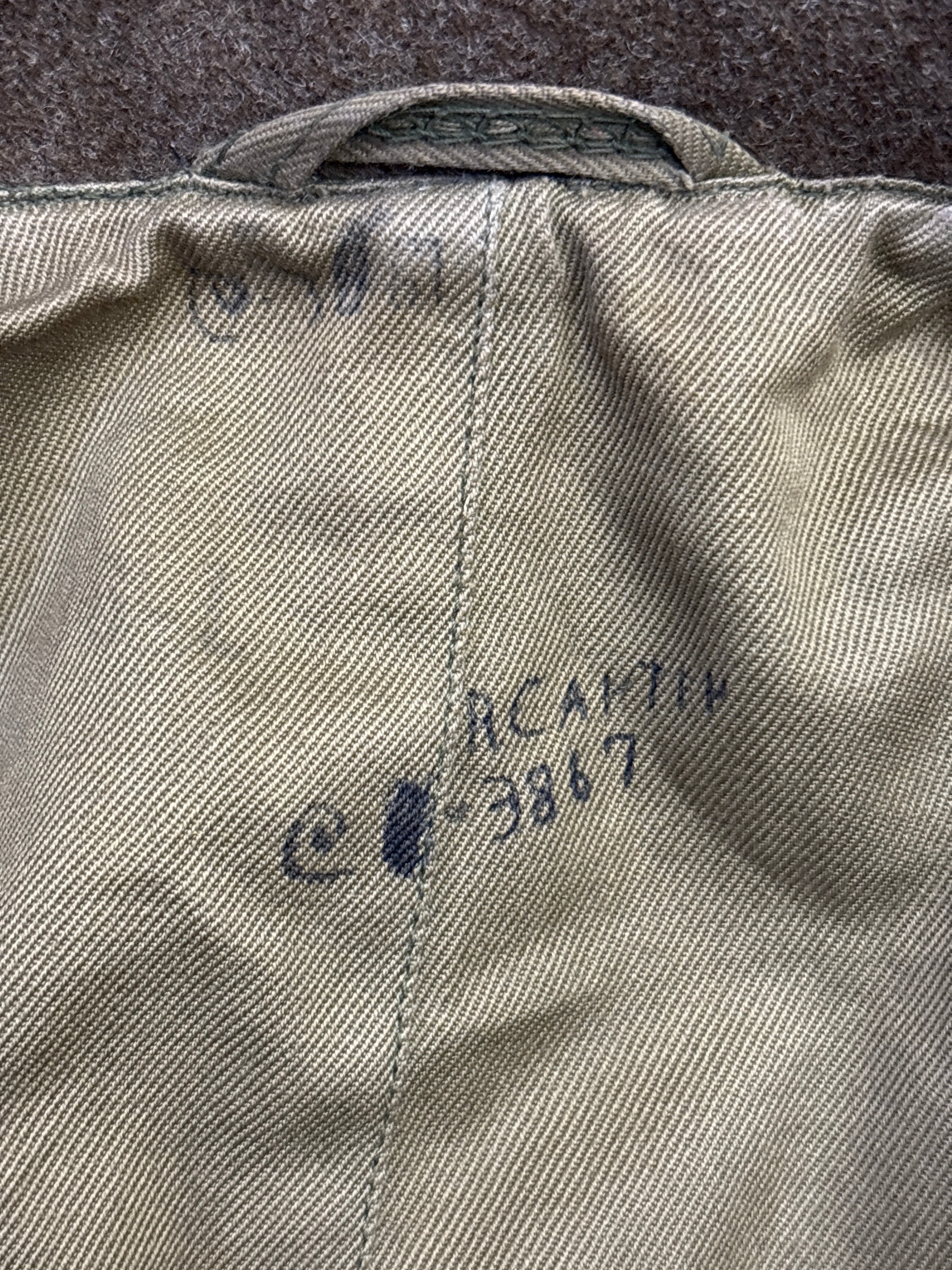WWII US ARMY TRAINING CLASS A JACKET & OVERCOAT SIZE 36 — image 7