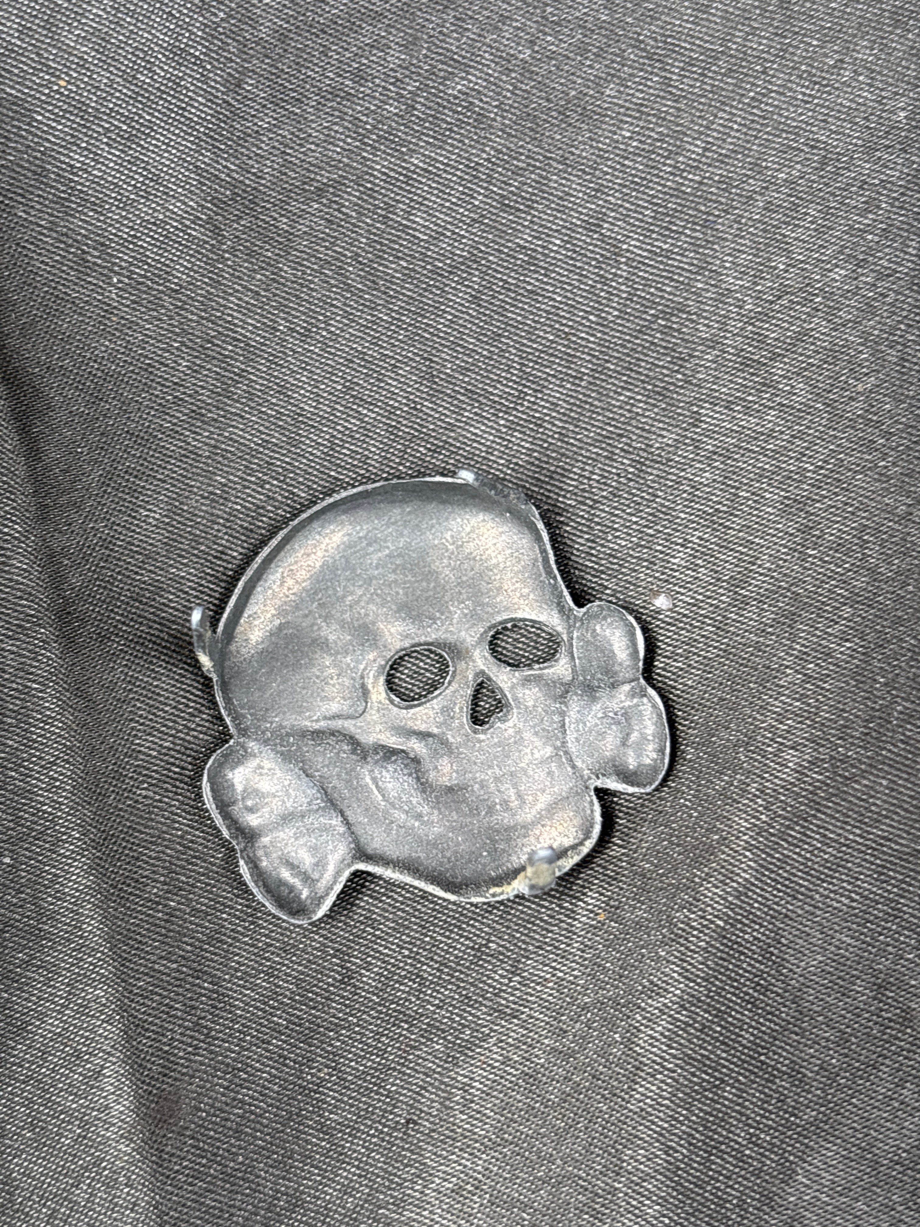 WWII GERMAN THREE PRONGS VISOR CAP ASSMANN TOTENKOPF — image 2