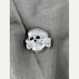 WWII GERMAN THREE PRONGS VISOR CAP ASSMANN TOTENKOPF