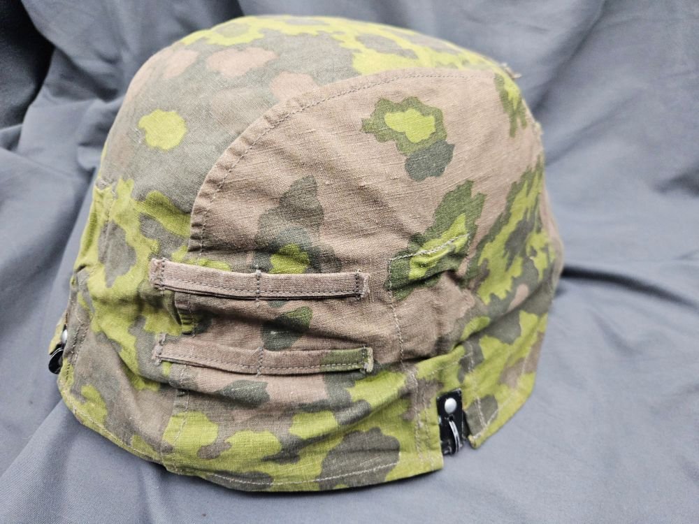 Original WWII German SS Type II Oak Helmet Cover — image 2