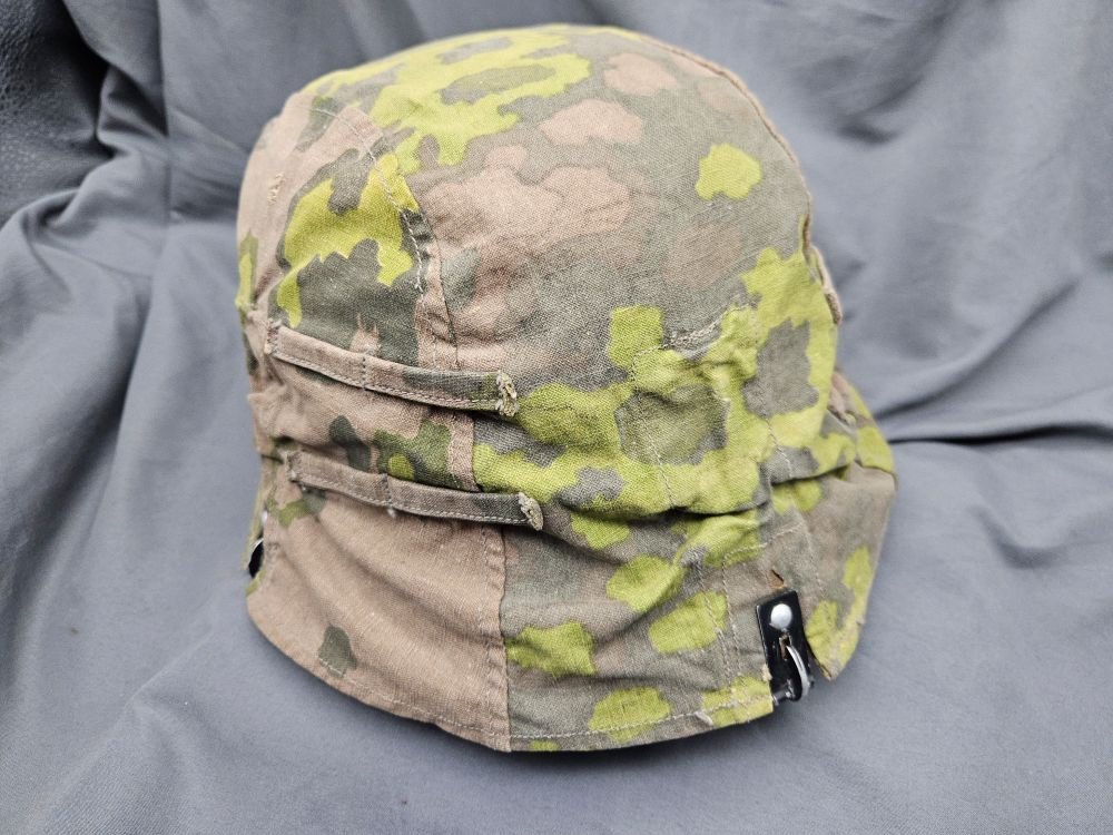 Original WWII German SS Type II Oak Helmet Cover — image 3