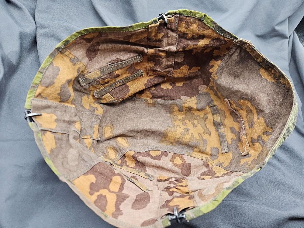 Original WWII German SS Type II Oak Helmet Cover — image 6
