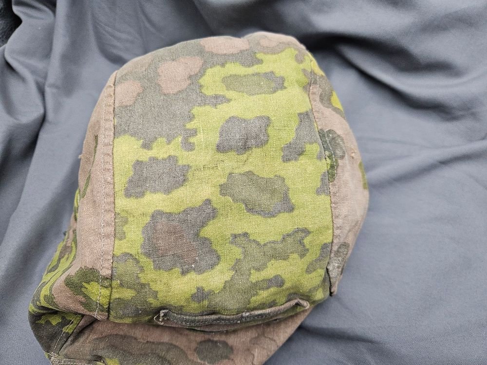 Original WWII German SS Type II Oak Helmet Cover — image 7