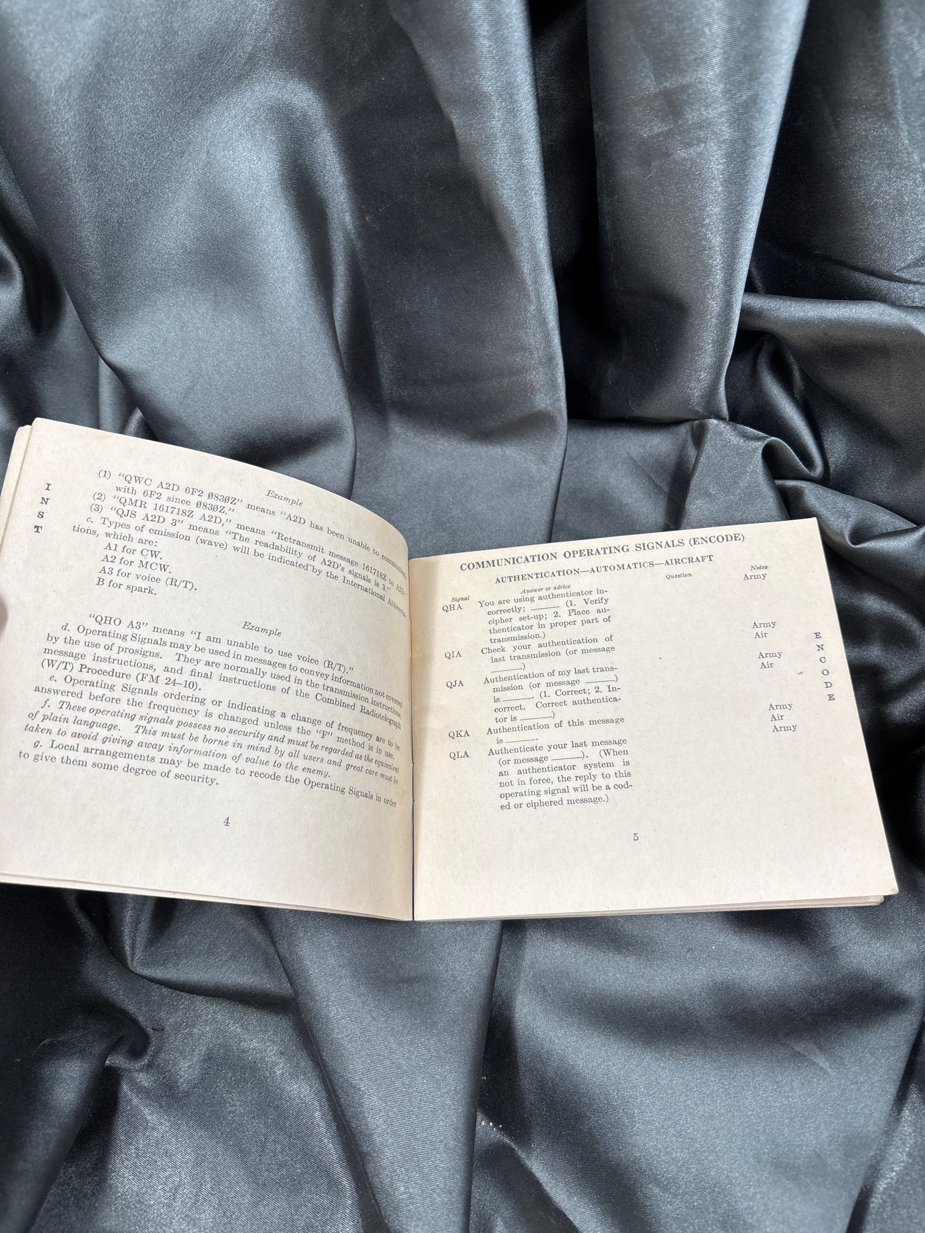 WWII ARMY SIGNAL CORPS COMBINED OPERATING SIGNALS MANUAL — image 3