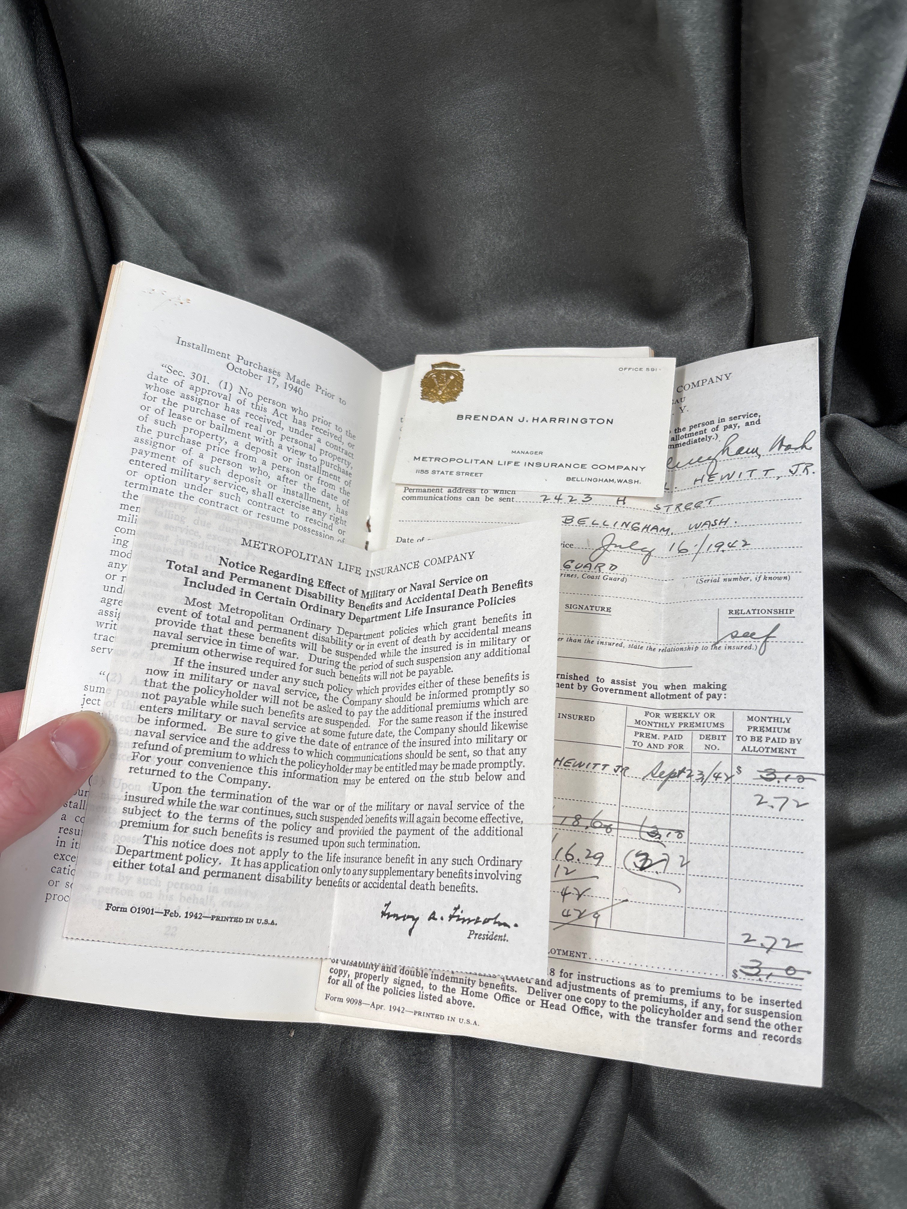 WWII US SOLDIER MILITARY SERVICE LIFE INSURANCE — image 3