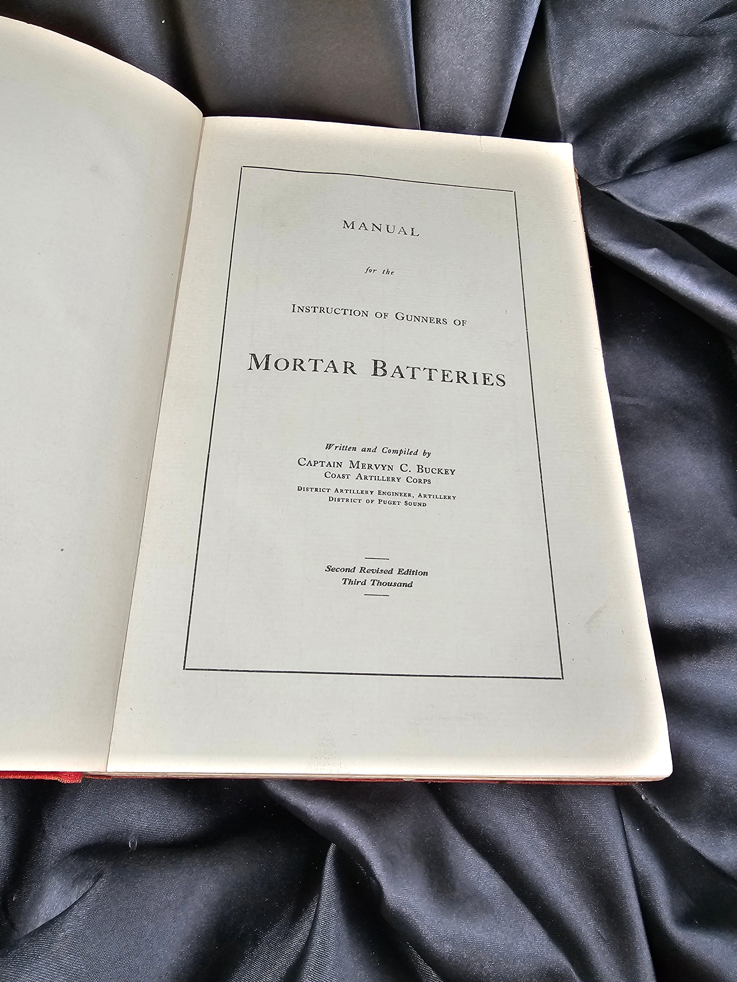 1908 COAST ARTILLERY MANUAL FOR MORTARS — image 4